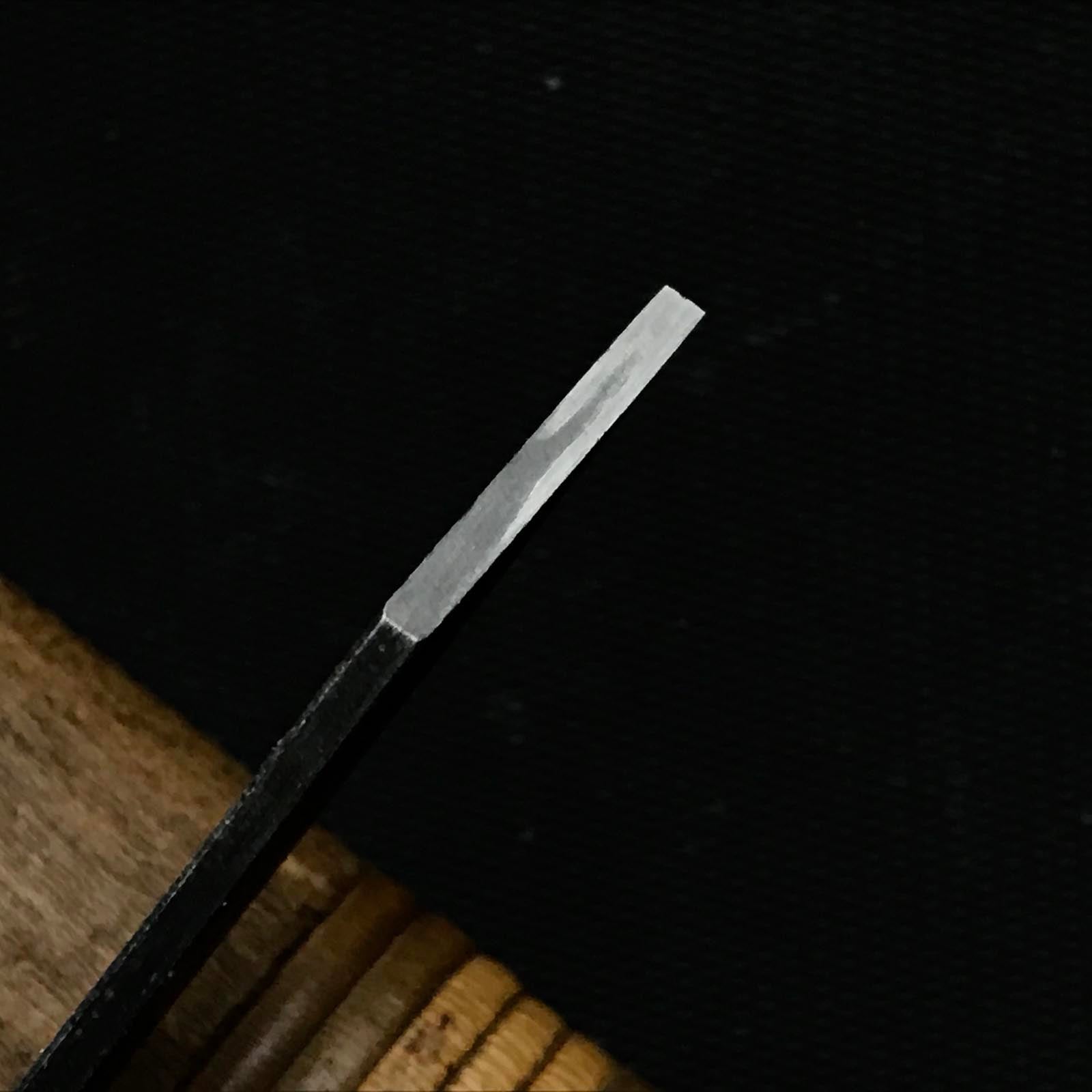 Old stock Shuhou Mortise chisels by unknown smith 秀宝 向待鑿 Mukomachinomi 1.5mm