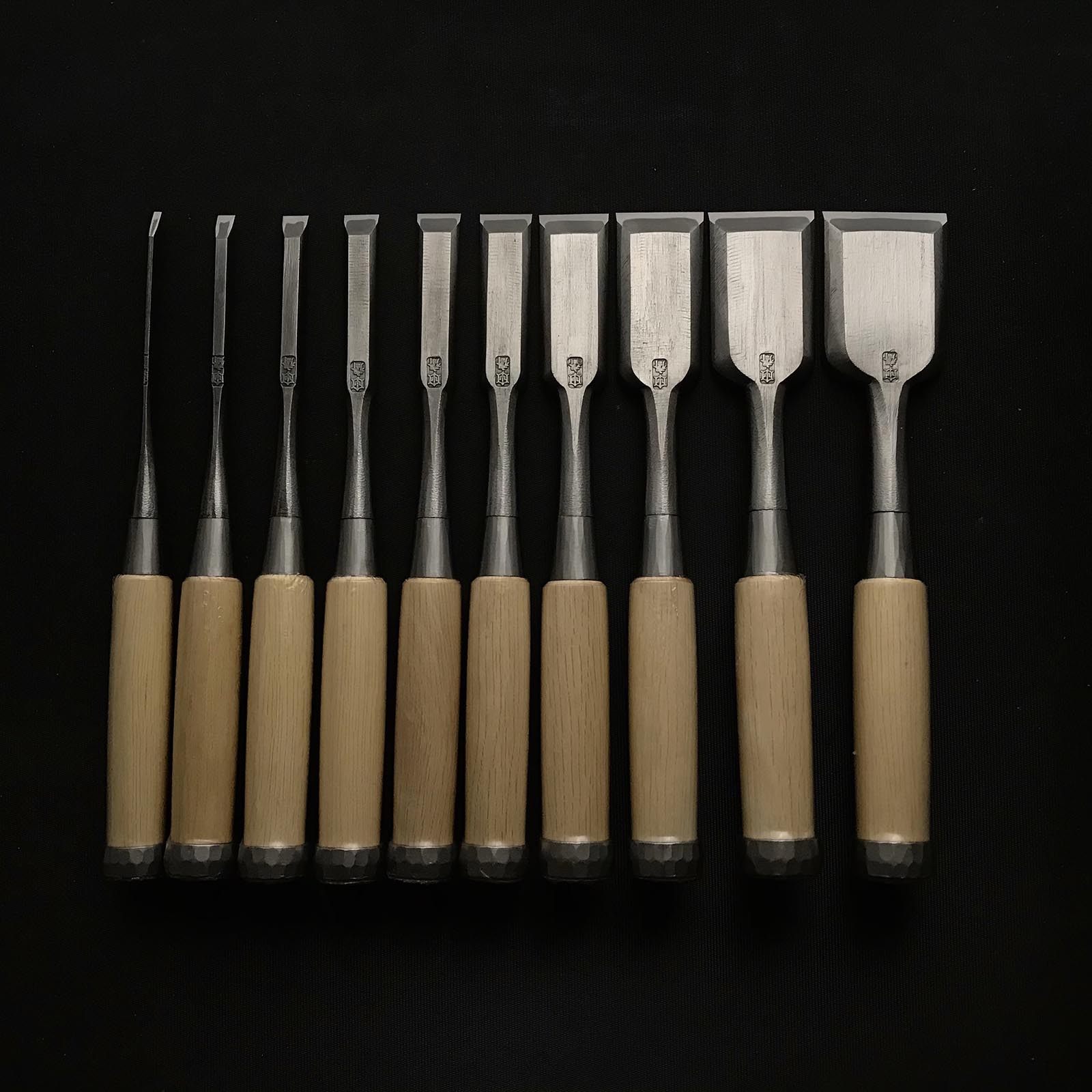 田斎 卓上鑿セット 青鋼 おいれのみ 田斎作 磨き仕上 追入組鑿