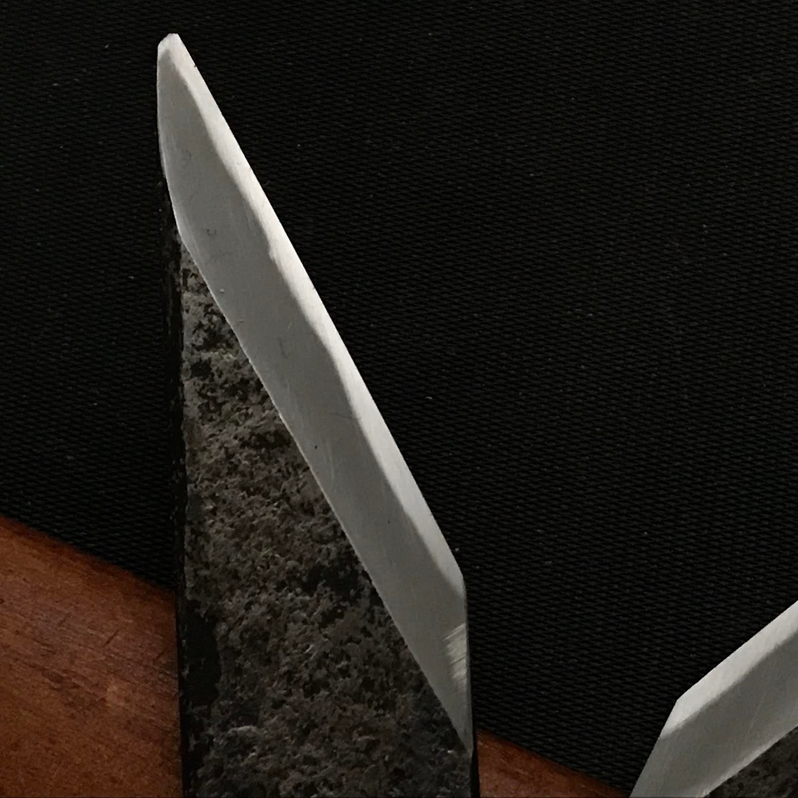 Muneaki Kiridashi with white steel #2 by Yaegashi Uchihamono 宗秋 八重樫打刃物製作所作 黒打 切出し小刀 白紙2号鋼 右&左 21mm