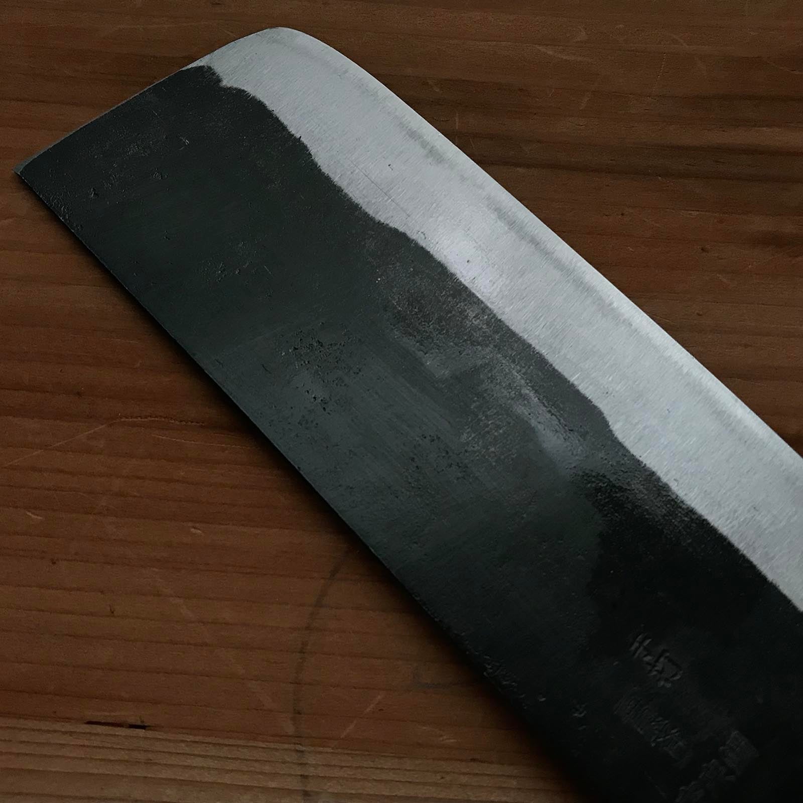 Ichikansai Nakiri Bocho with white steel 一貫斎 菜切包丁 白紙付 165mm