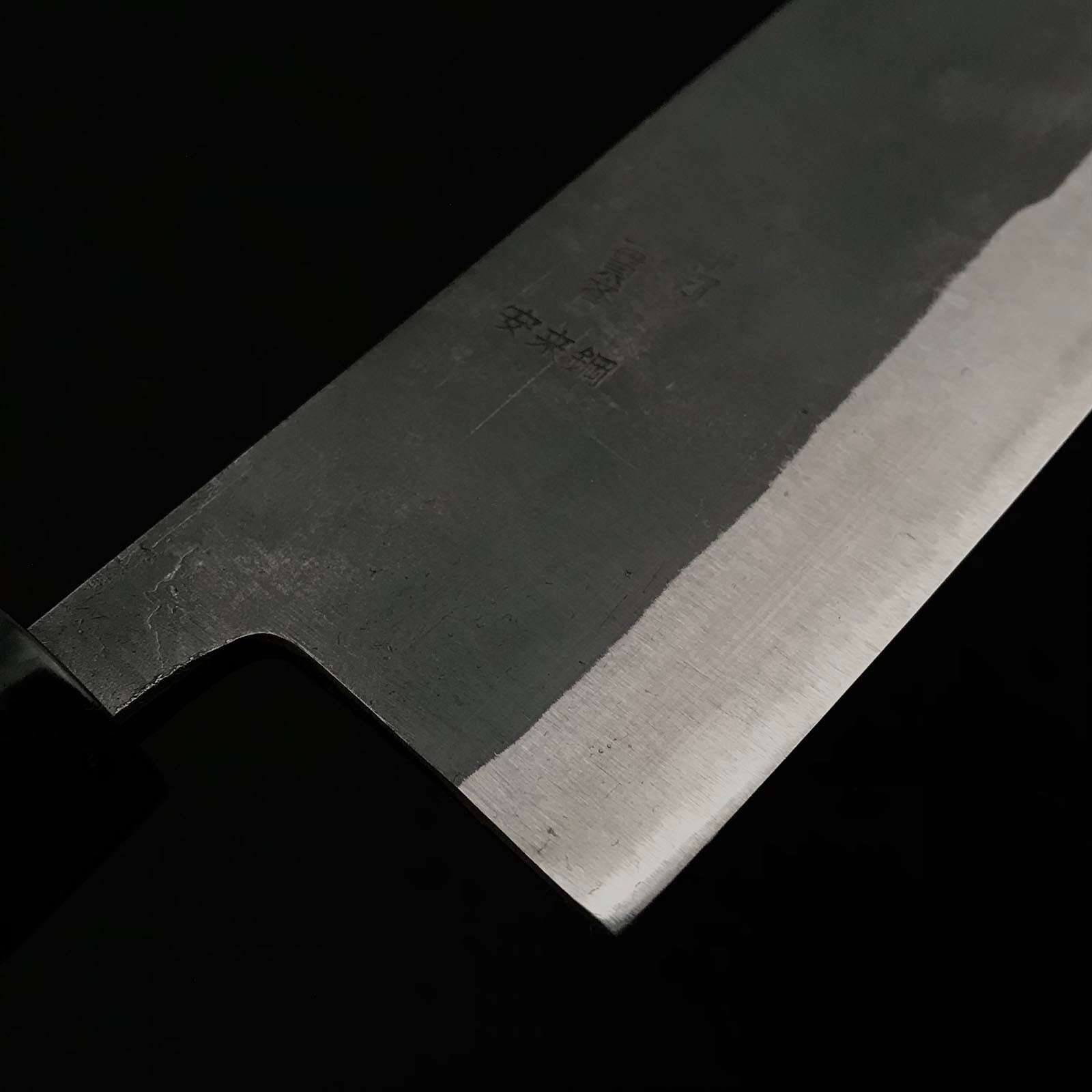 Ichikansai Nakiri Bocho with white steel 一貫斎 菜切包丁 白紙付 165mm