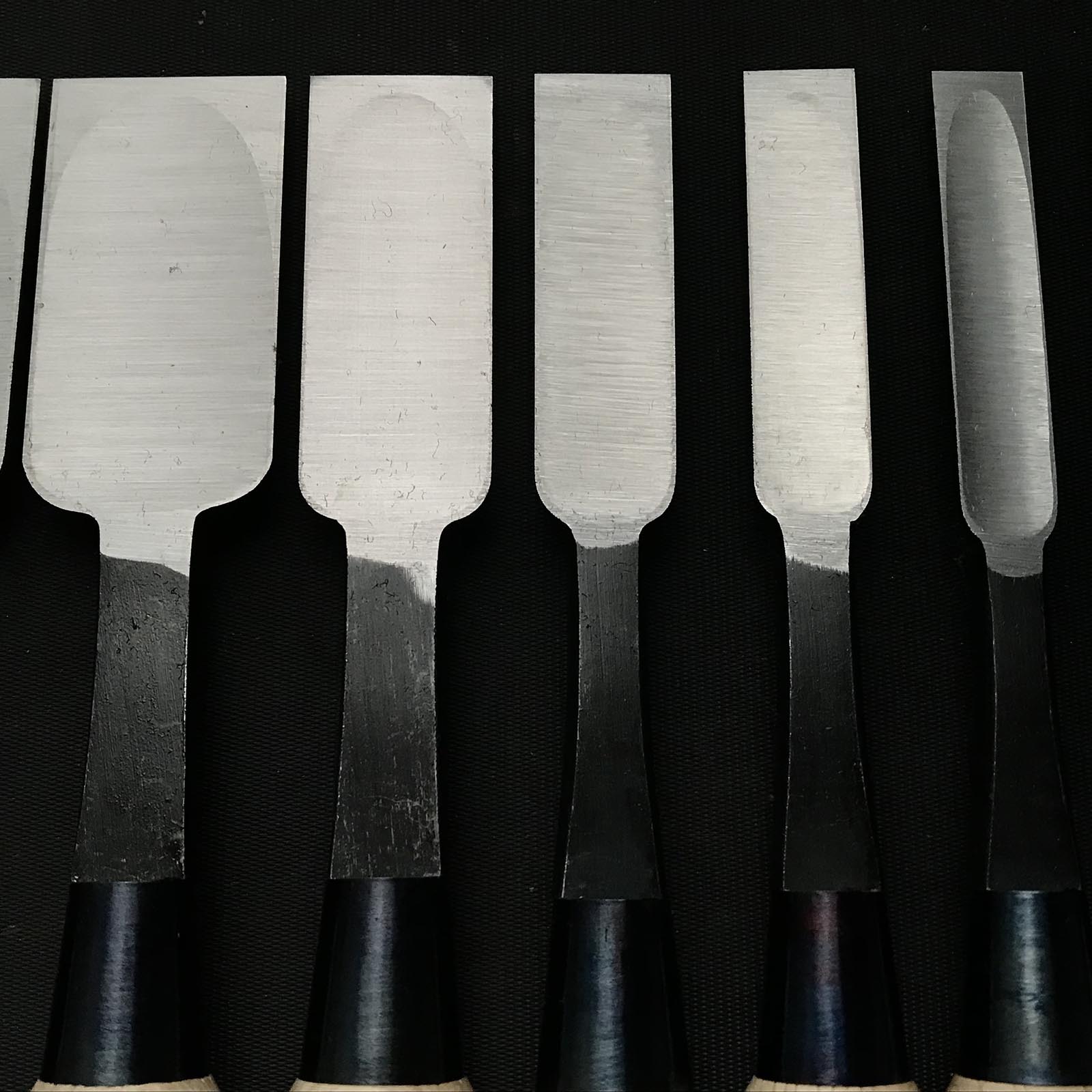 Ouchi Hiramachi type Bench chisels set by Ouchi 4th generation 四代目大内俊明作 宗家大内 平待追入組鑿 Oirenomi