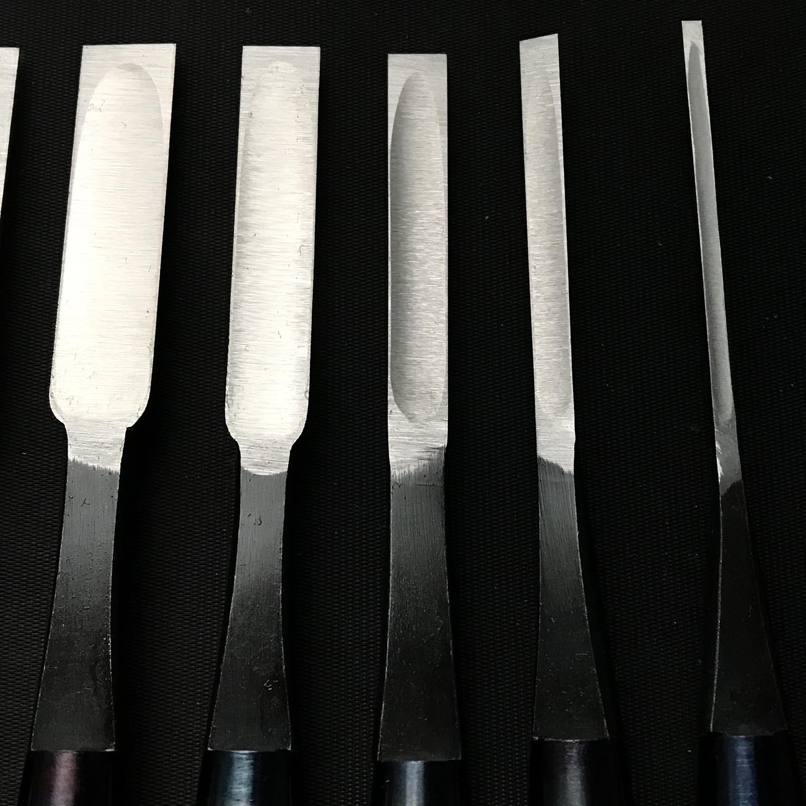 Ouchi Hiramachi type Bench chisels set by Ouchi 4th generation 四代目大内俊明作 宗家大内 平待追入組鑿 Oirenomi