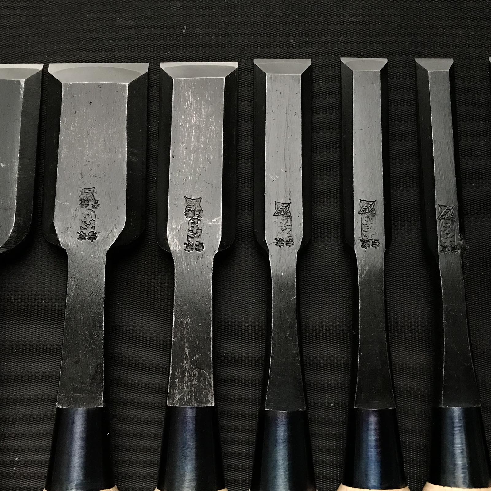 Ouchi Hiramachi type Bench chisels set by Ouchi 4th generation 四代目大内俊明作 宗家大内 平待追入組鑿 Oirenomi