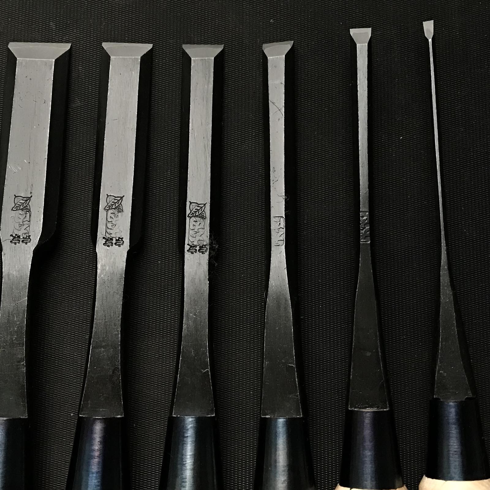 Ouchi Hiramachi type Bench chisels set by Ouchi 4th generation 四代目大内俊明作 宗家大内 平待追入組鑿 Oirenomi
