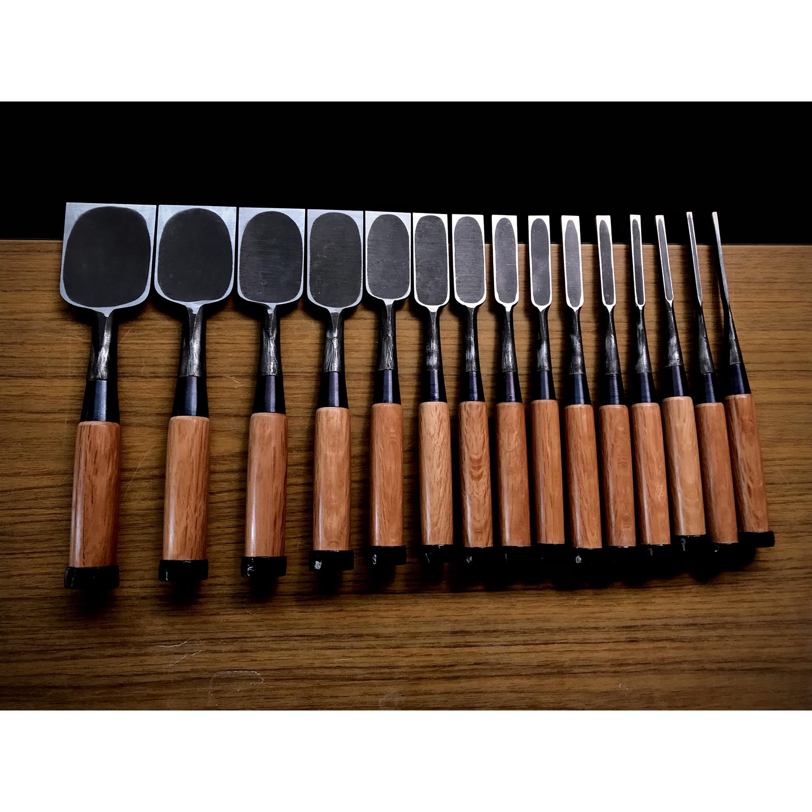 Sukemasa #2 Suminagashi Bench chisels set ___助正 墨流し 追入15本組鑿 Oirenomi