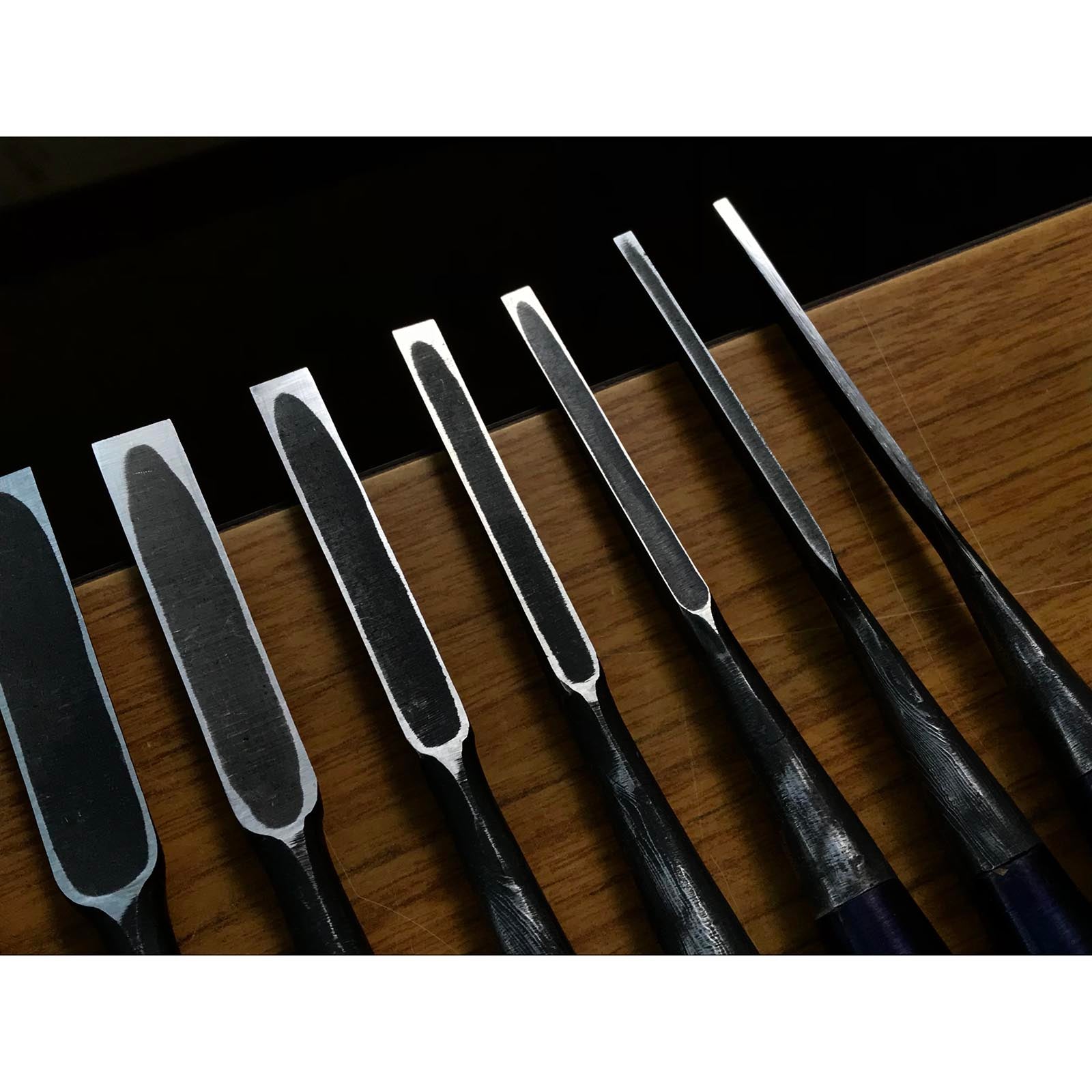 Sukemasa #2 Suminagashi Bench chisels set ___助正 墨流し 追入15本組鑿 Oirenomi