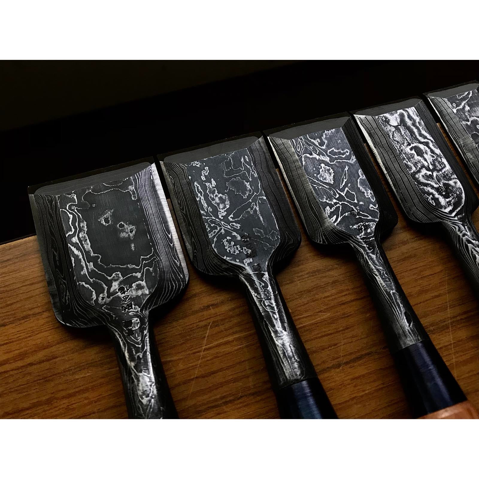 Sukemasa #2 Suminagashi Bench chisels set ___助正 墨流し 追入15本組鑿 Oirenomi