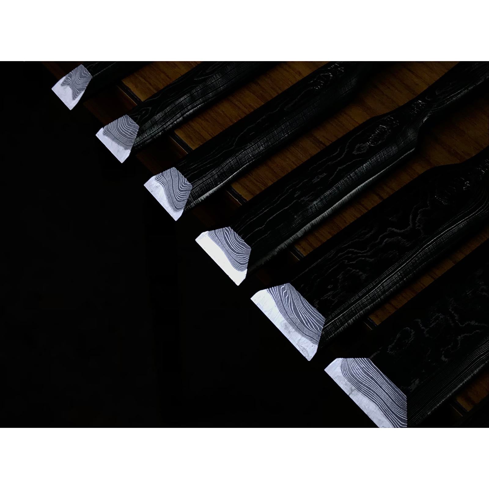 Sukemasa #2 Suminagashi Bench chisels set ___助正 墨流し 追入15本組鑿 Oirenomi