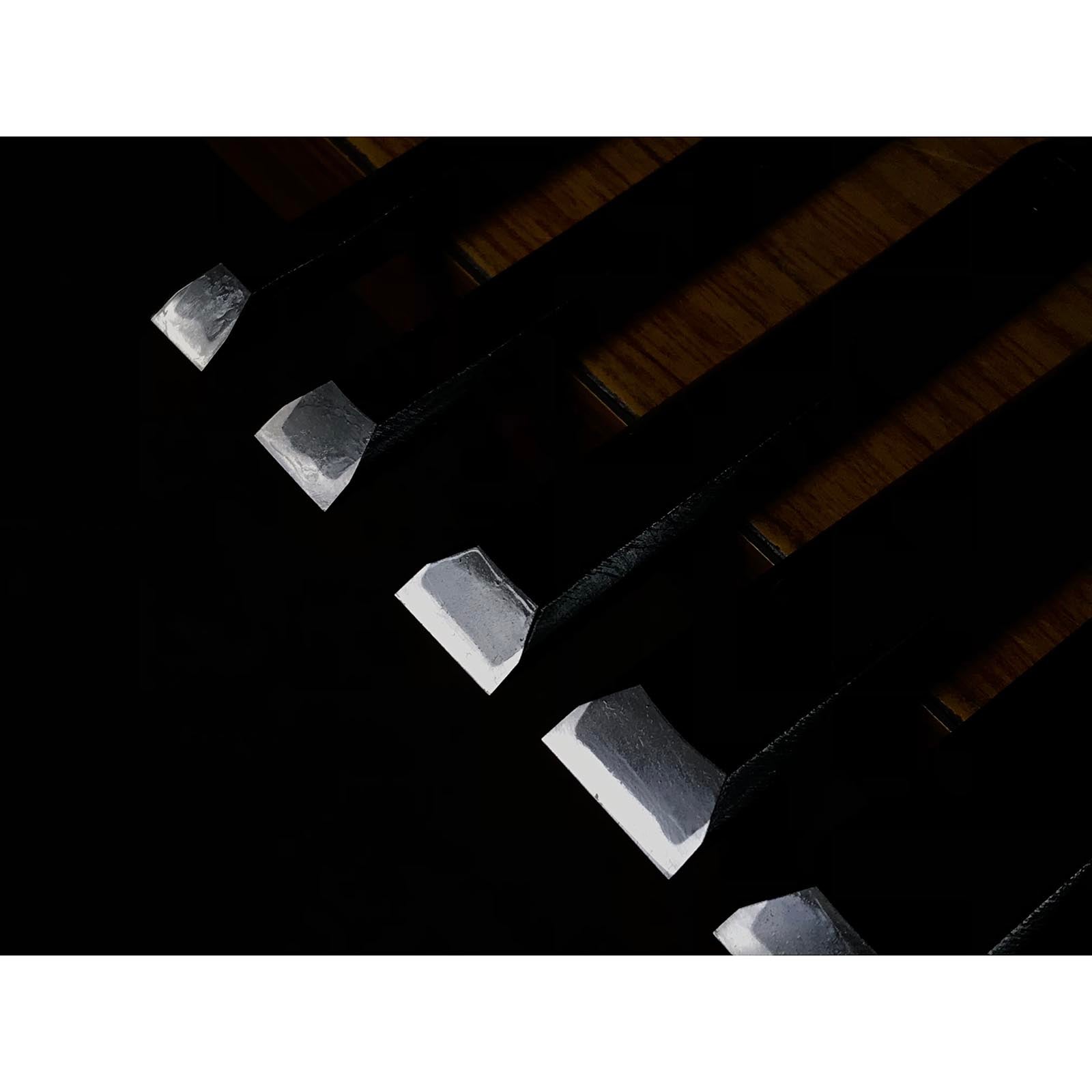 Tasai Paring chisels (Usunomi) with blue steel 田斎作 薄鑿 9~48mm