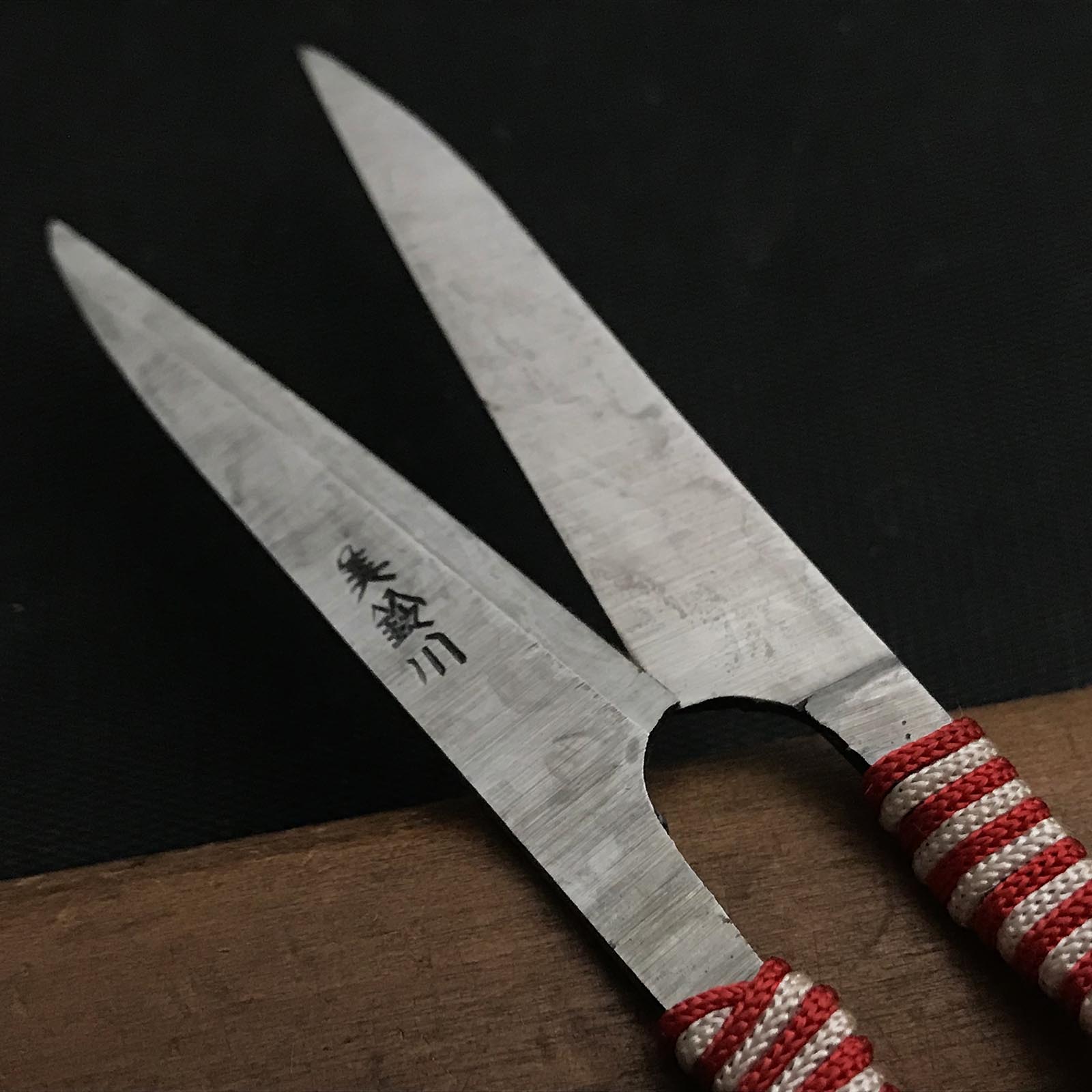Old stock Mireigawa Nigiri basami Hand made Traditional Japanese scissors polished 掘出し物 美玲川 握り鋏 手作り 磨仕上げ