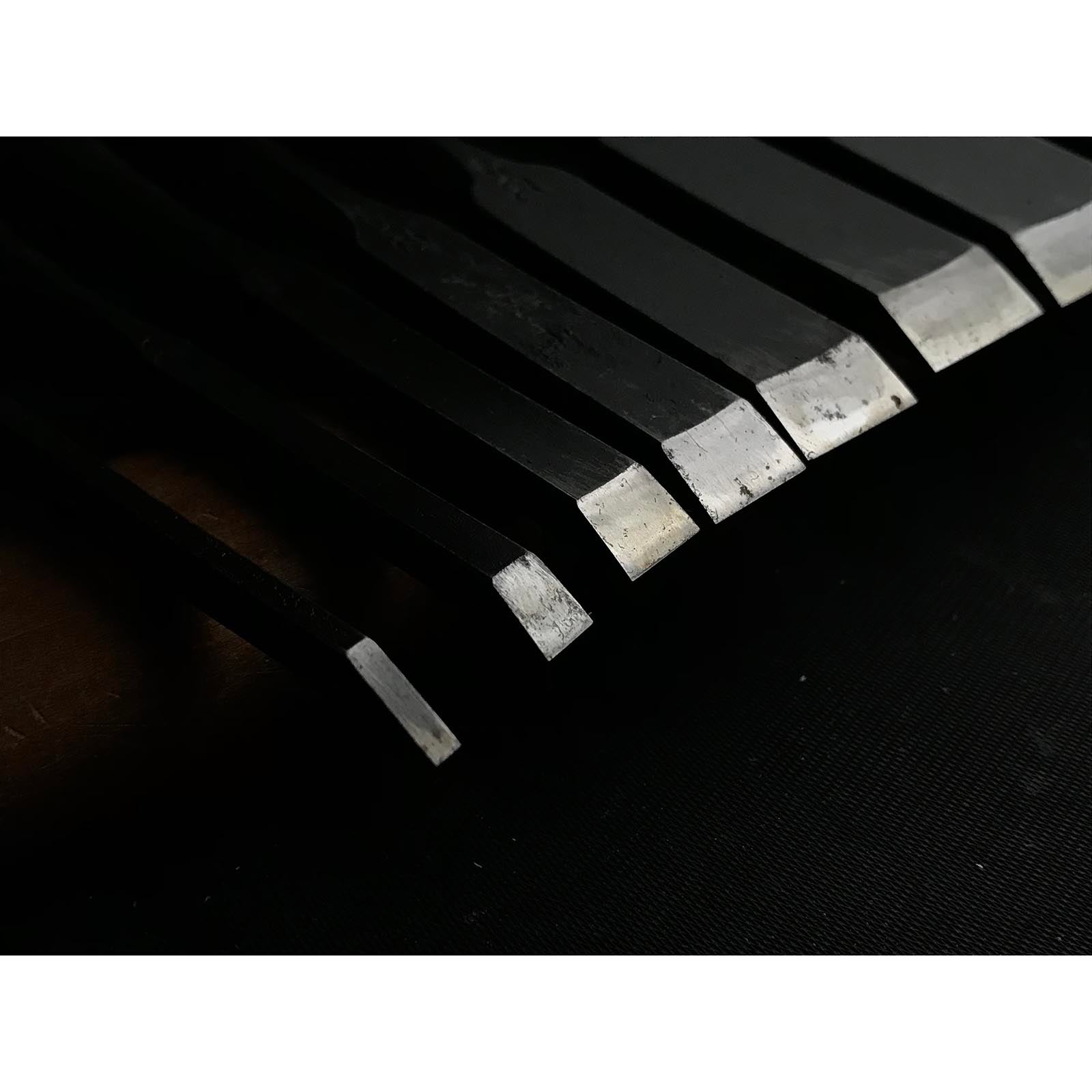 Old Stock Takahiro Kakuuchi Bench chisels set 掘出し物 孝弘 角打追入組鑿 鉄刀木柄