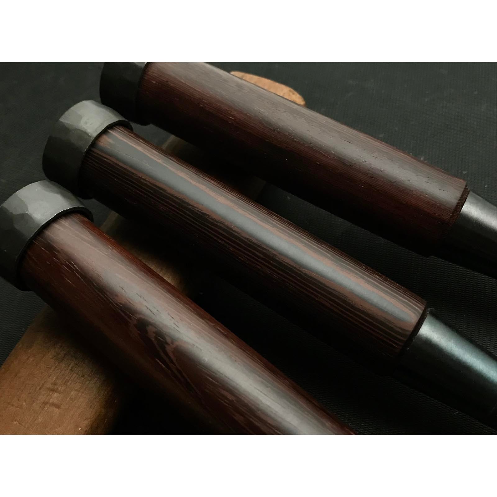 Old Stock Takahiro Kakuuchi Bench chisels set 掘出し物 孝弘 角打追入組鑿 鉄刀木柄