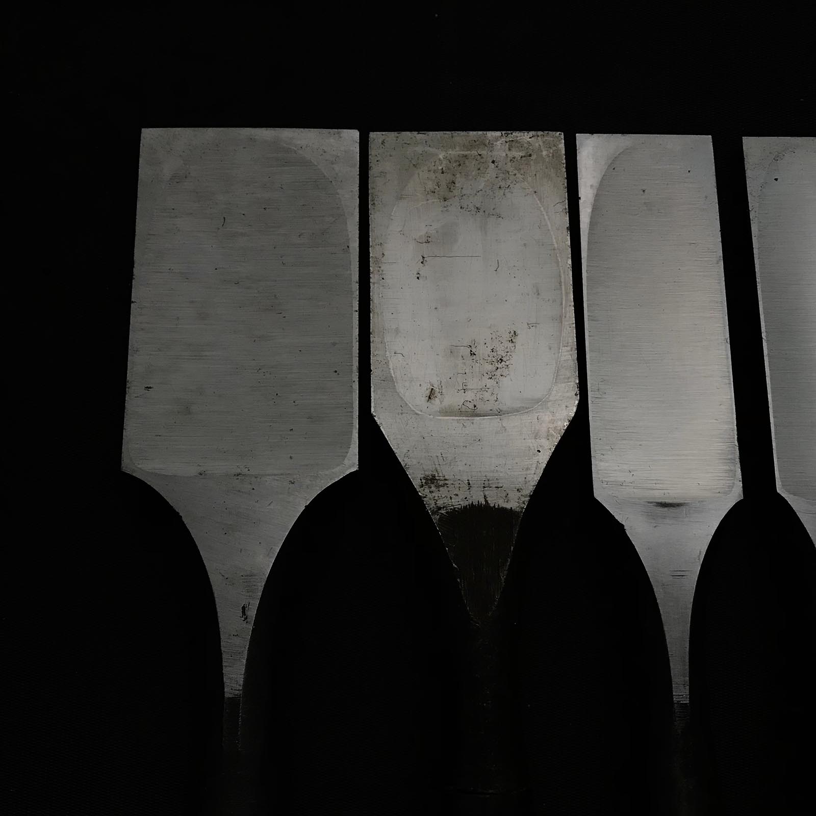 Old stock Damekiri chisels set 掘出し物 ダメ切り6本組鑿 Damekirinomi