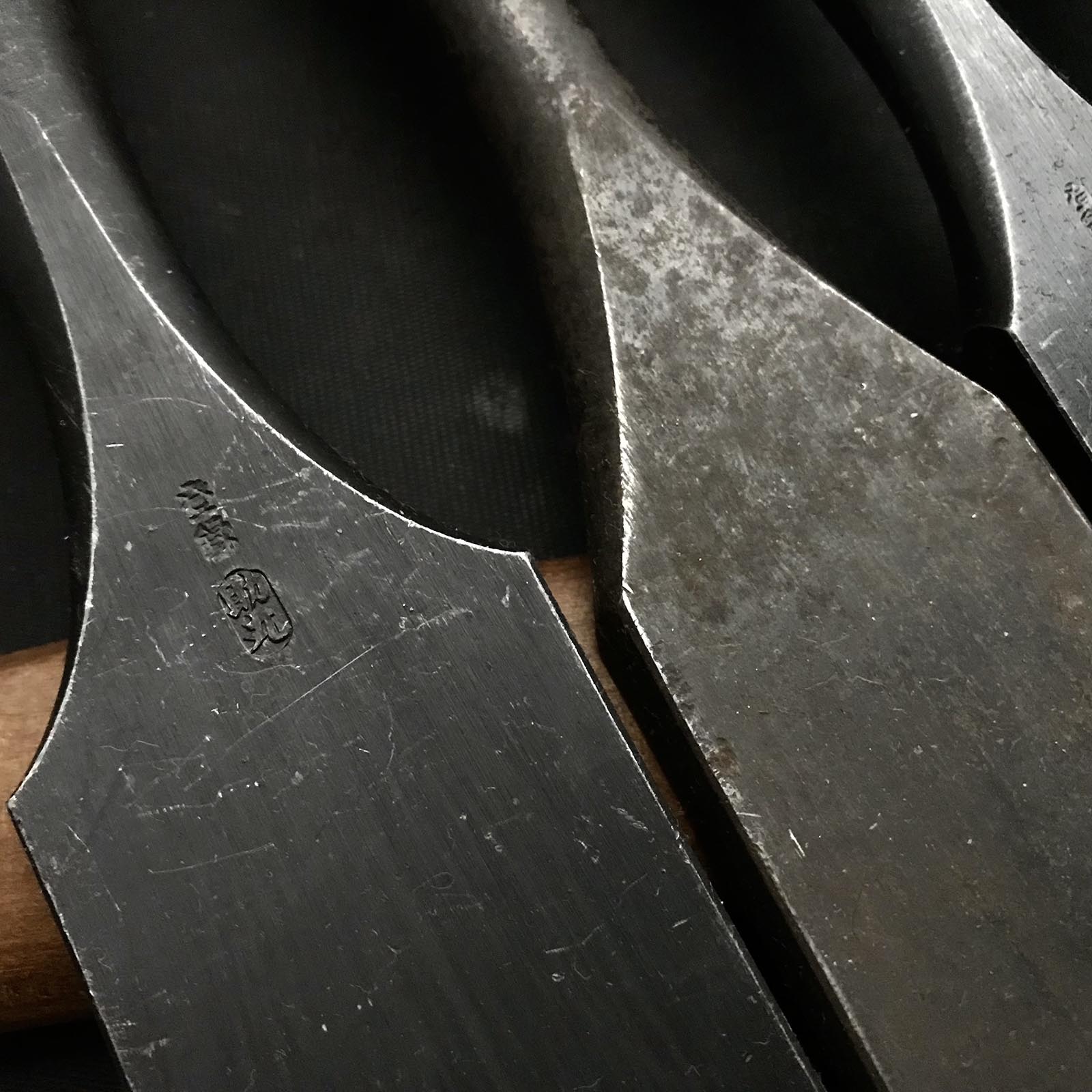 Old stock Damekiri chisels set 掘出し物 ダメ切り6本組鑿 Damekirinomi