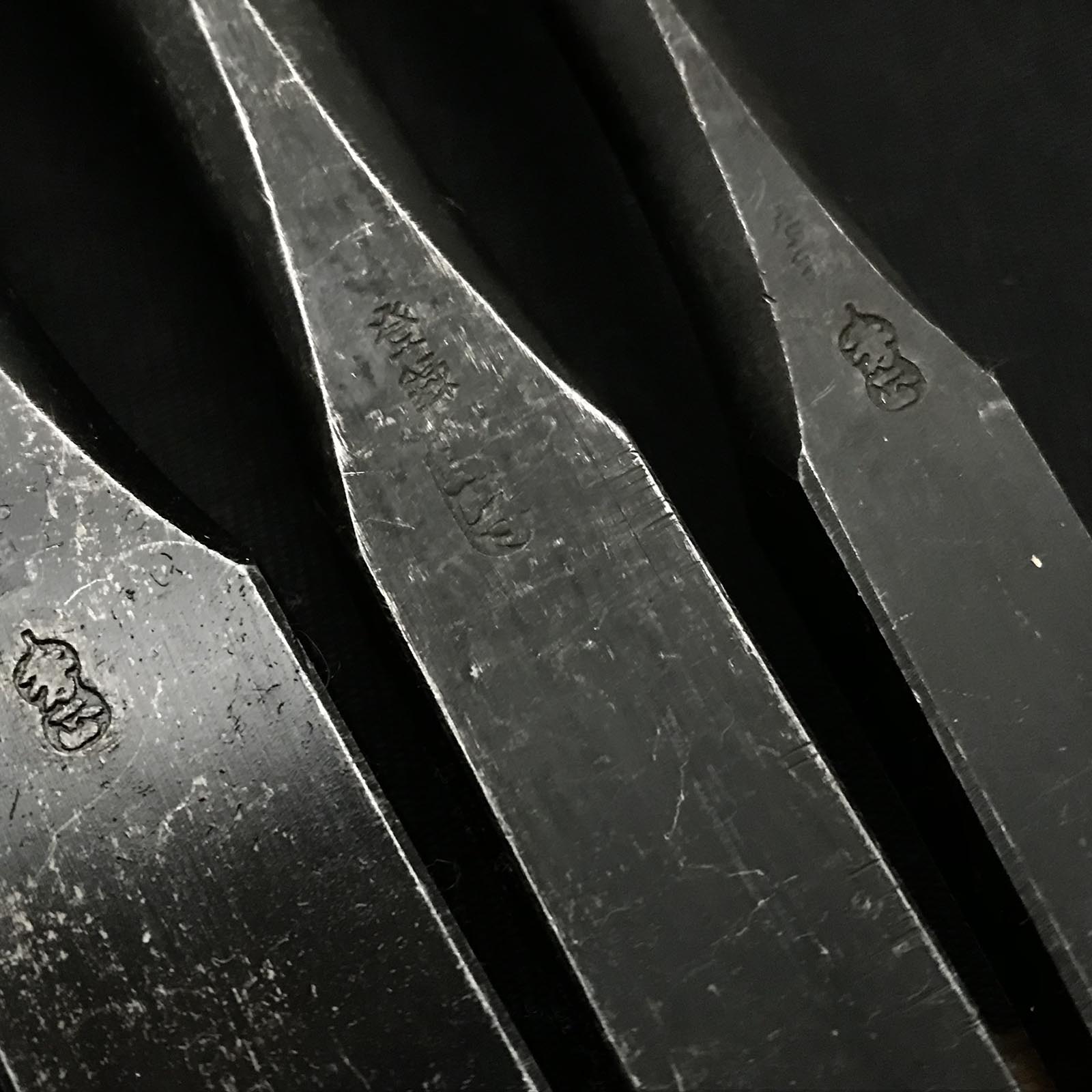 Old stock Damekiri chisels set 掘出し物 ダメ切り6本組鑿 Damekirinomi