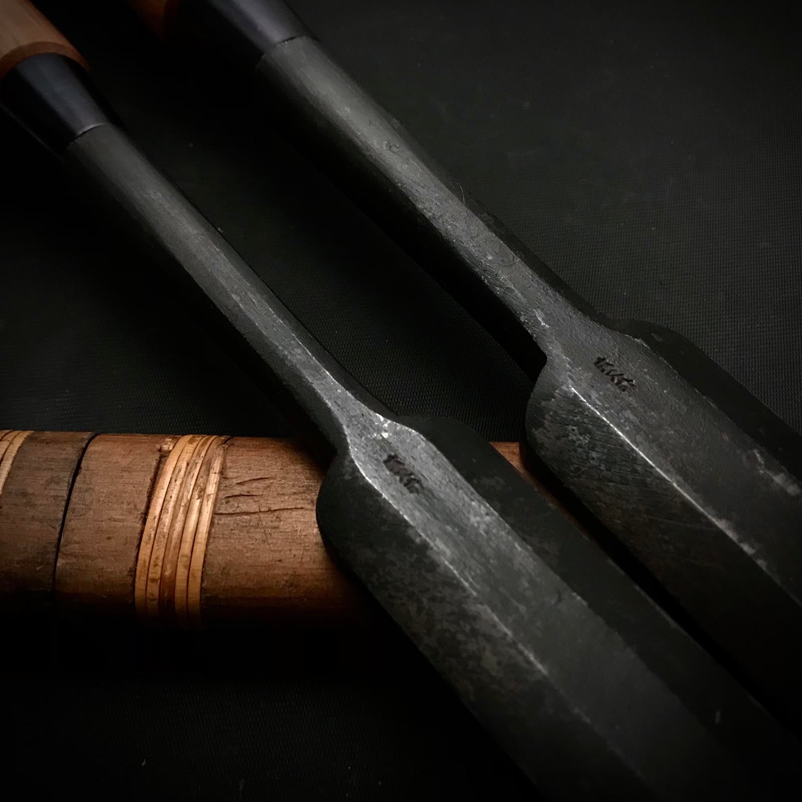 Used Hidari Hisasaku three generations long neck Timber Chisels 中古 三代目左久作 首長叩鑿 36,30mm