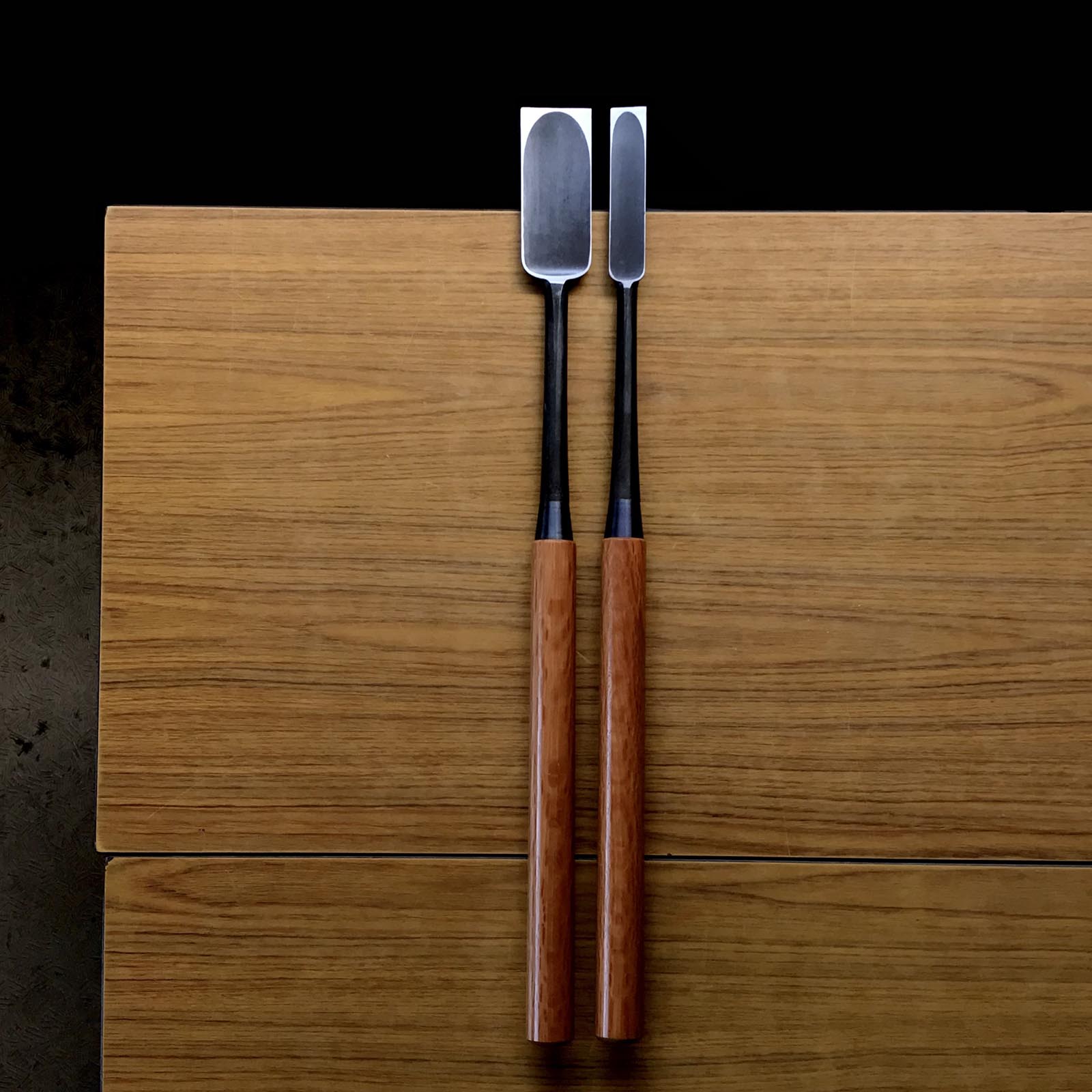 Old stock Koshihide Slick Chisels set 掘出し物 越秀 本突き組鑿 48mm 24mm