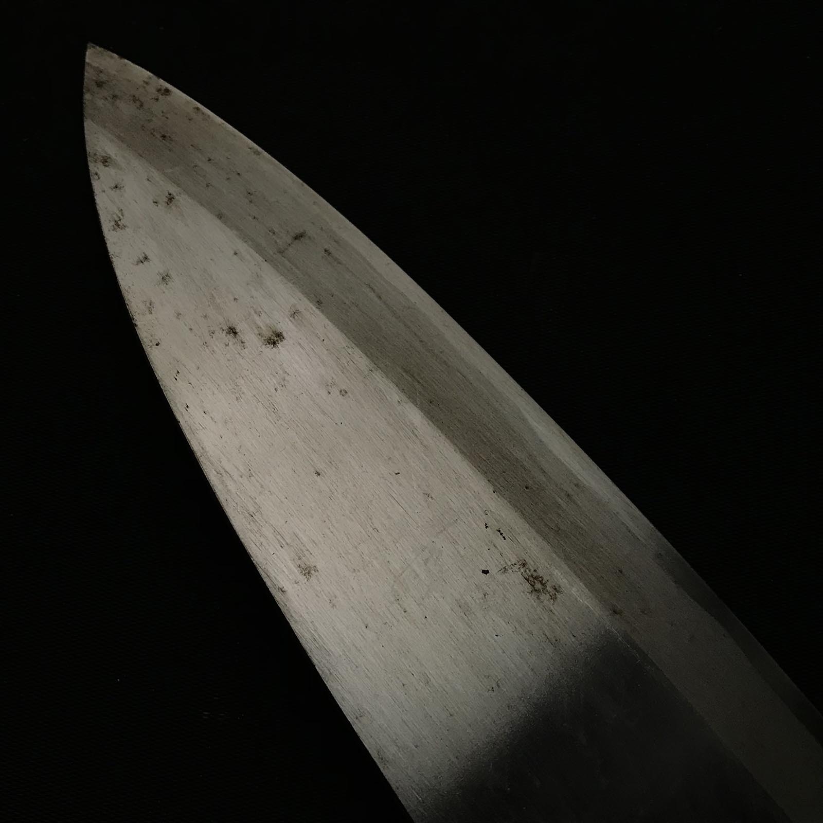 旧株 鋼管出刃防長 掘り出し物 國冠出刃包丁 180mm