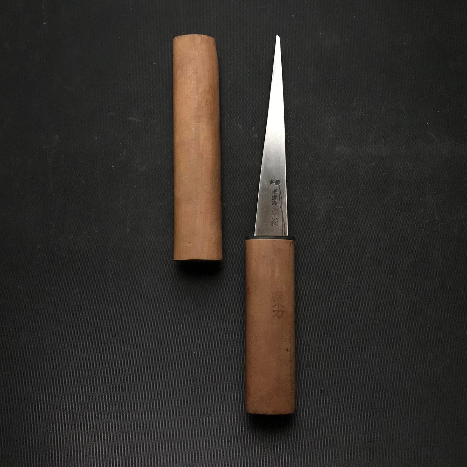 Old stock Kadomitsu Kuri Kokatana with white steel Right  掘出し物 華道光 繰り小刀 右 135mm