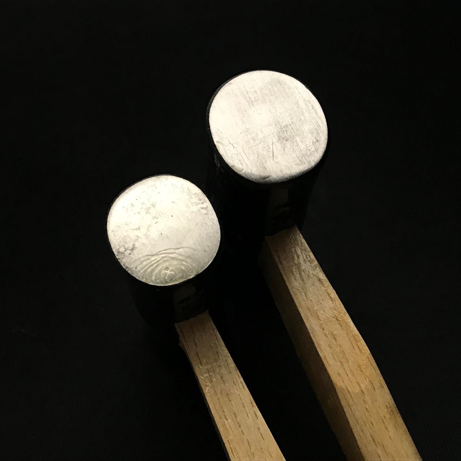 Old stock for beginner Marumasu Round Hammers Blacksmith finish with handle 掘出し物 丸增 丸玄翁 柄付 黒仕上