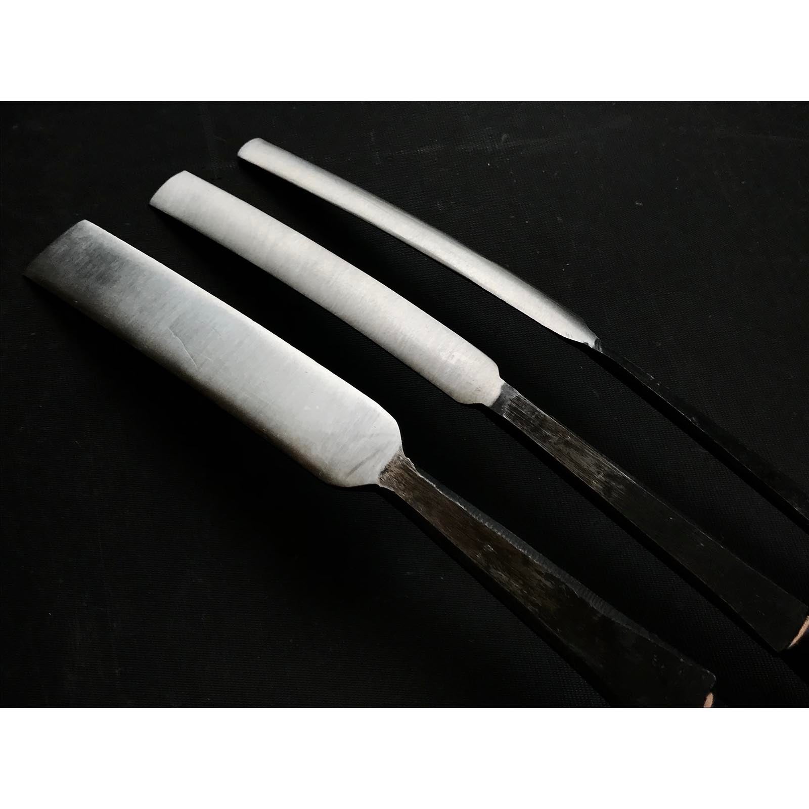 Mori Saya chisels set with White steel / 杜 清玄作 鞘造り鑿 白紙一号鋼