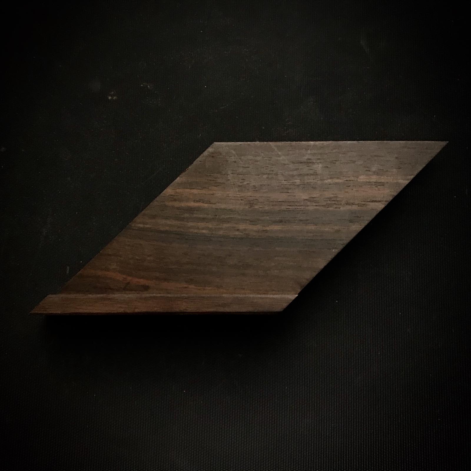 手作り 黒檀木 止型定規 45°