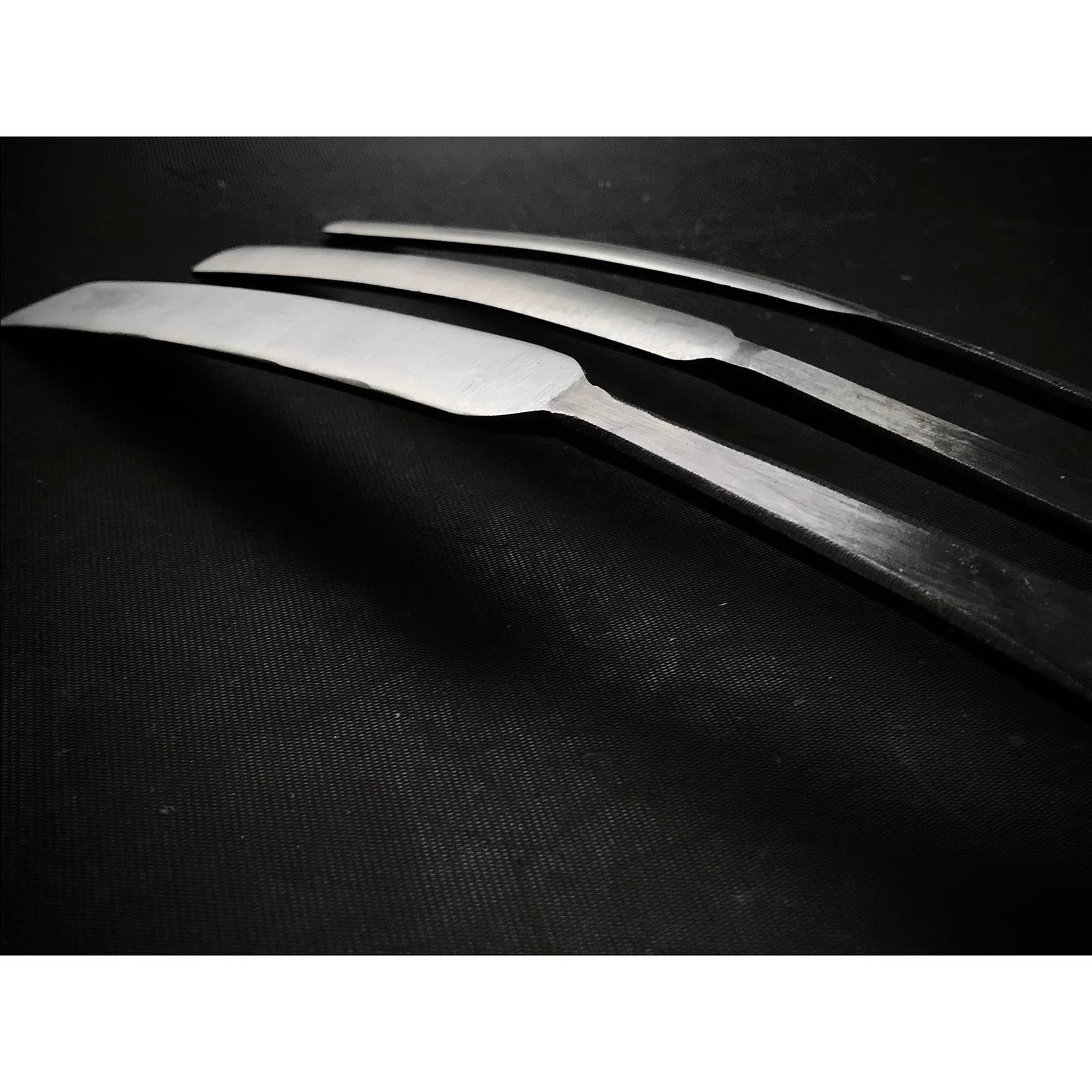 Mori Saya chisels set with White steel / 杜 清玄作 鞘造り鑿 白紙一号鋼