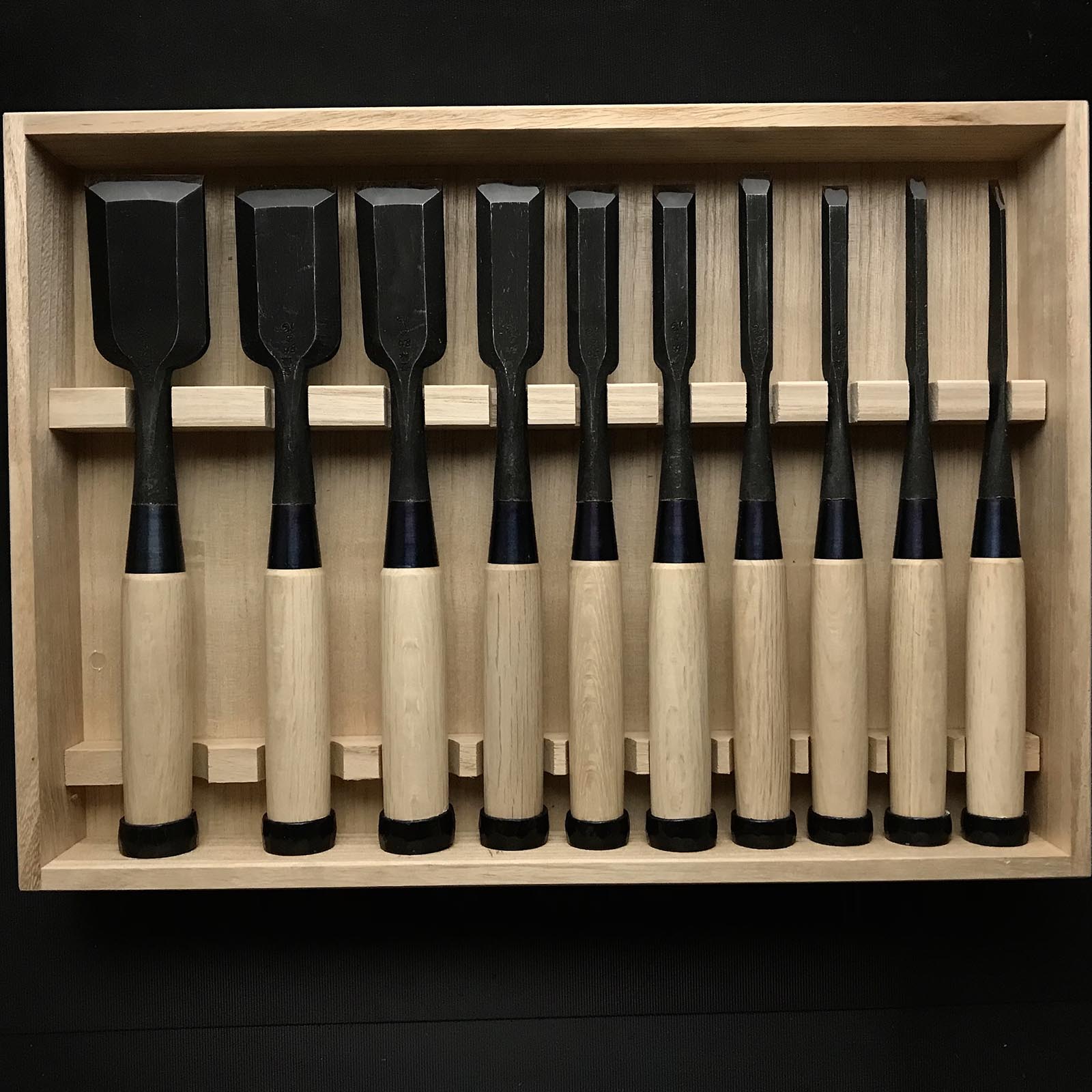 Sukemasa Bench chisels set with blacksmith finish 助正 黒仕上 追入組鑿 Oirenomi