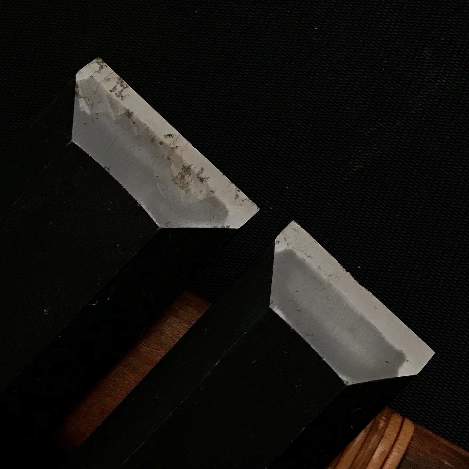 Old stock Terukatsu Slick Chisels (Anayanomi) with white steel 掘出し物 輝勝 穴屋鑿 30,36mm