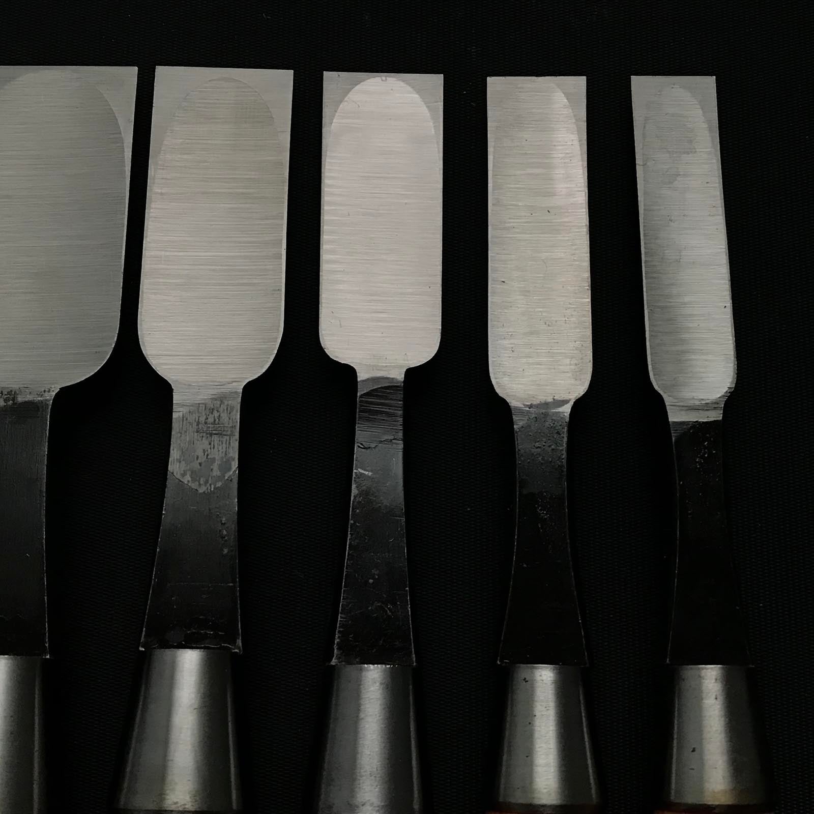 Old stock Toshihisa Hiramachi type Bench chisels set 掘出し物 利久 平待追入鑿 7本組 Hiramachi-nomi