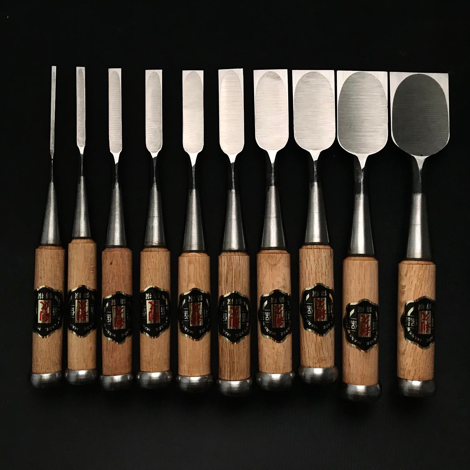 旧蔵利久 卓上ノミセット 掘り出し物 利久 追入10本組鑿 おいれのみ