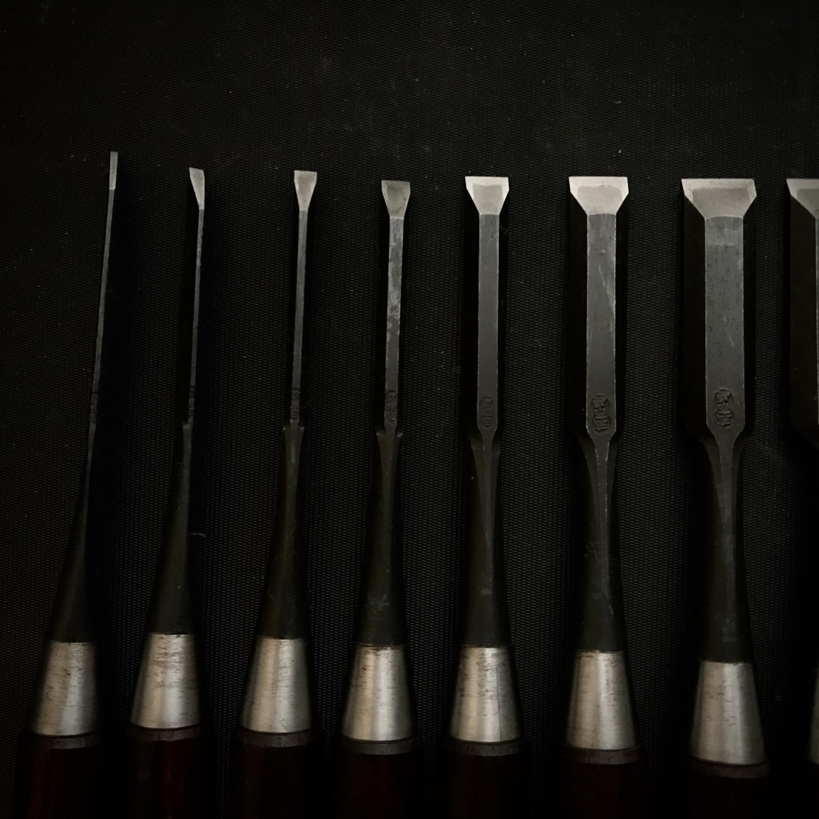 Hidari Ichihiro 3rd Bench chisels set by Yamazaki Shouzou 山崎正三作 左市弘 追入15本組鑿 Oirenomi