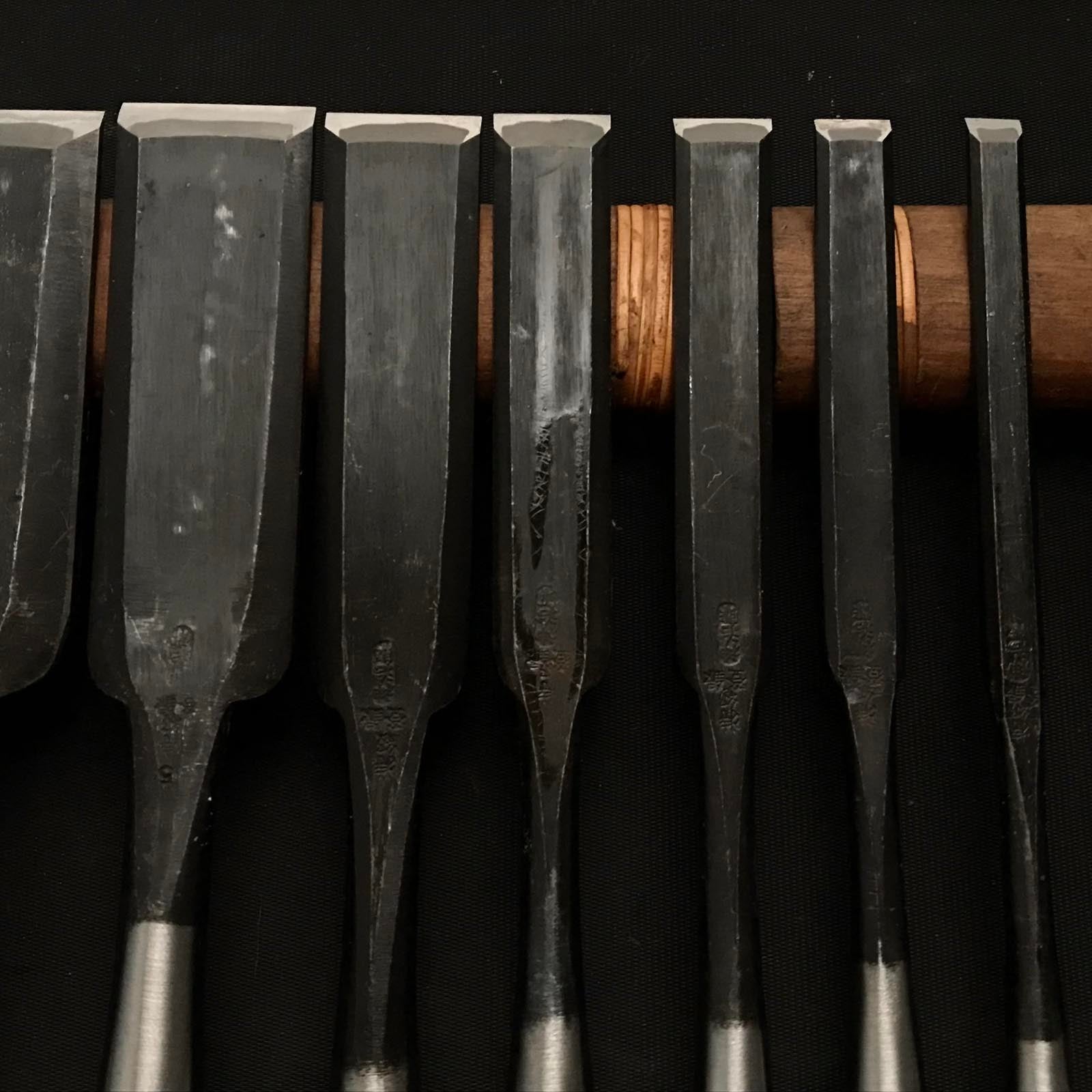 Old stock Kamijisaku Paring chisels set 掘出し物 神治作 薄鑿10本組 Usunomi