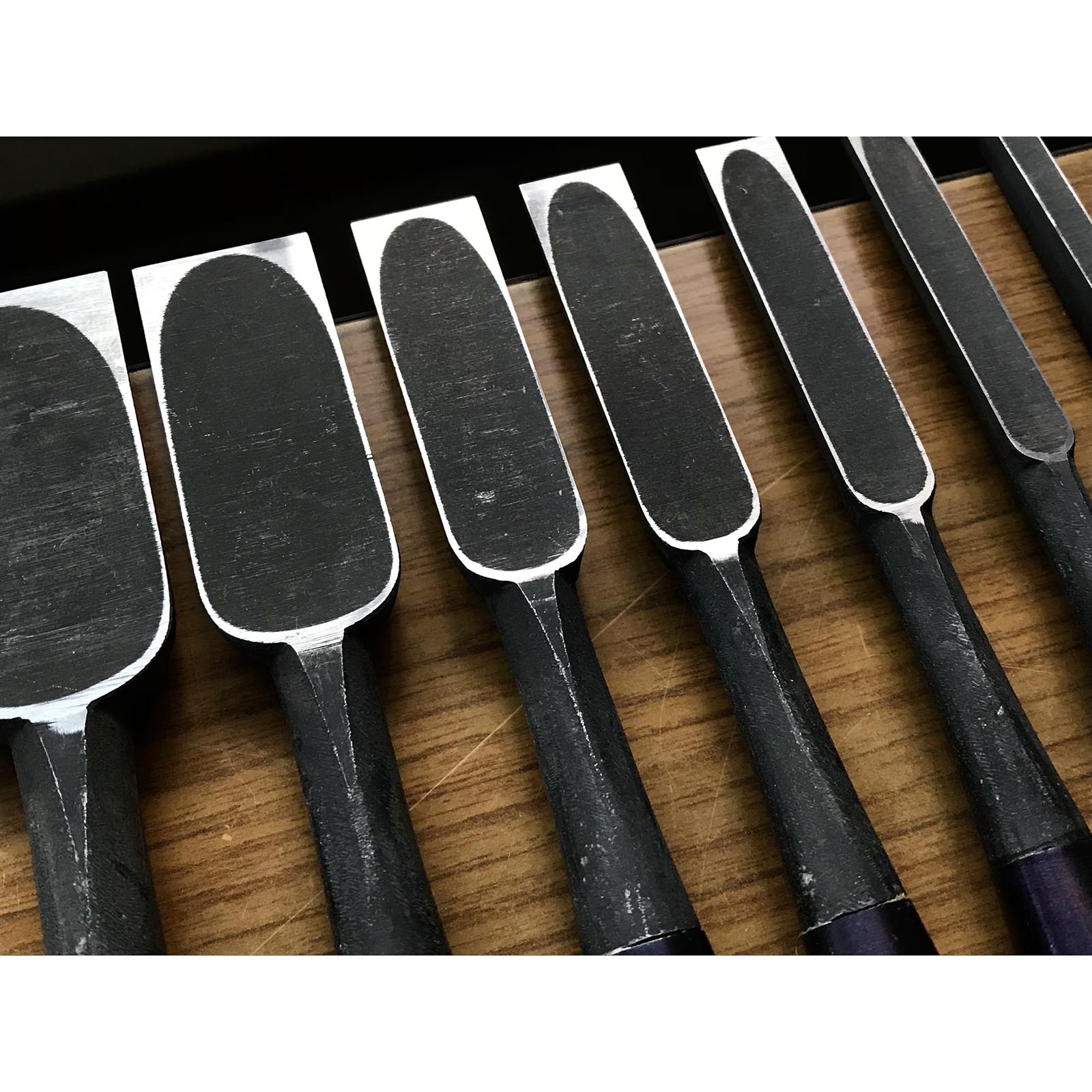 Old stock Masashige Bench chisels set by Masataka Miyawaki 掘出し物 宮脇正孝氏 正繁 追入組鑿 Oirenomi