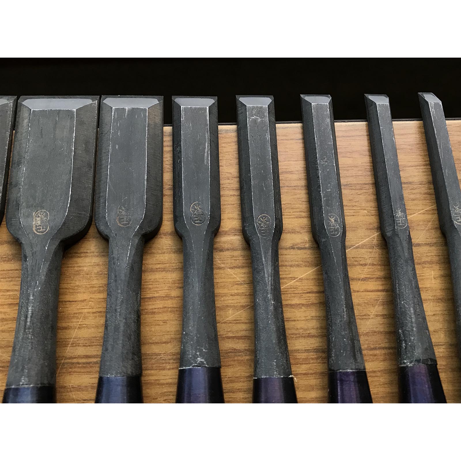Old stock Masashige Bench chisels set by Masataka Miyawaki 掘出し物 宮脇正孝氏 正繁 追入組鑿 Oirenomi