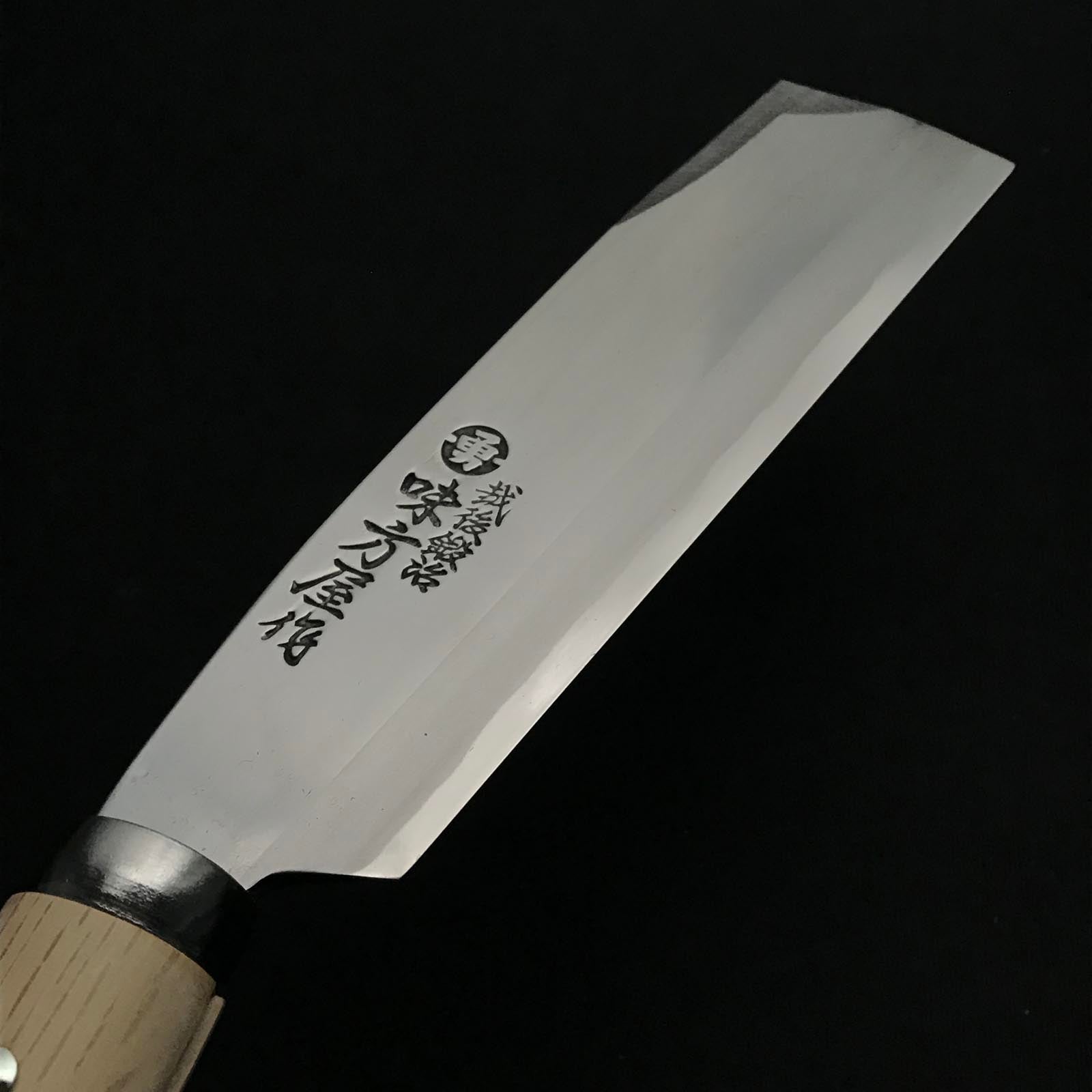 味方屋作 鉈 両刃 磨き仕上げ 右 165mm Ajikataya Double edged Nata by HinoUra Tsukasa Right hand