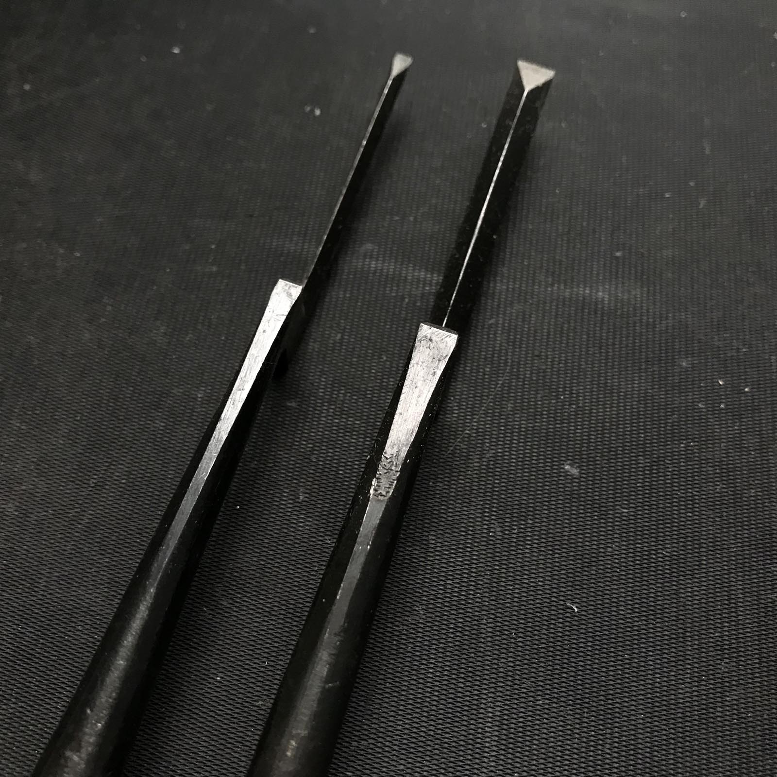 Old stock Yoshitaka Trowel chisels (Kote nomi) Dovetail type 掘出し物 義隆 鏝鑿 鎬型 6,3mm