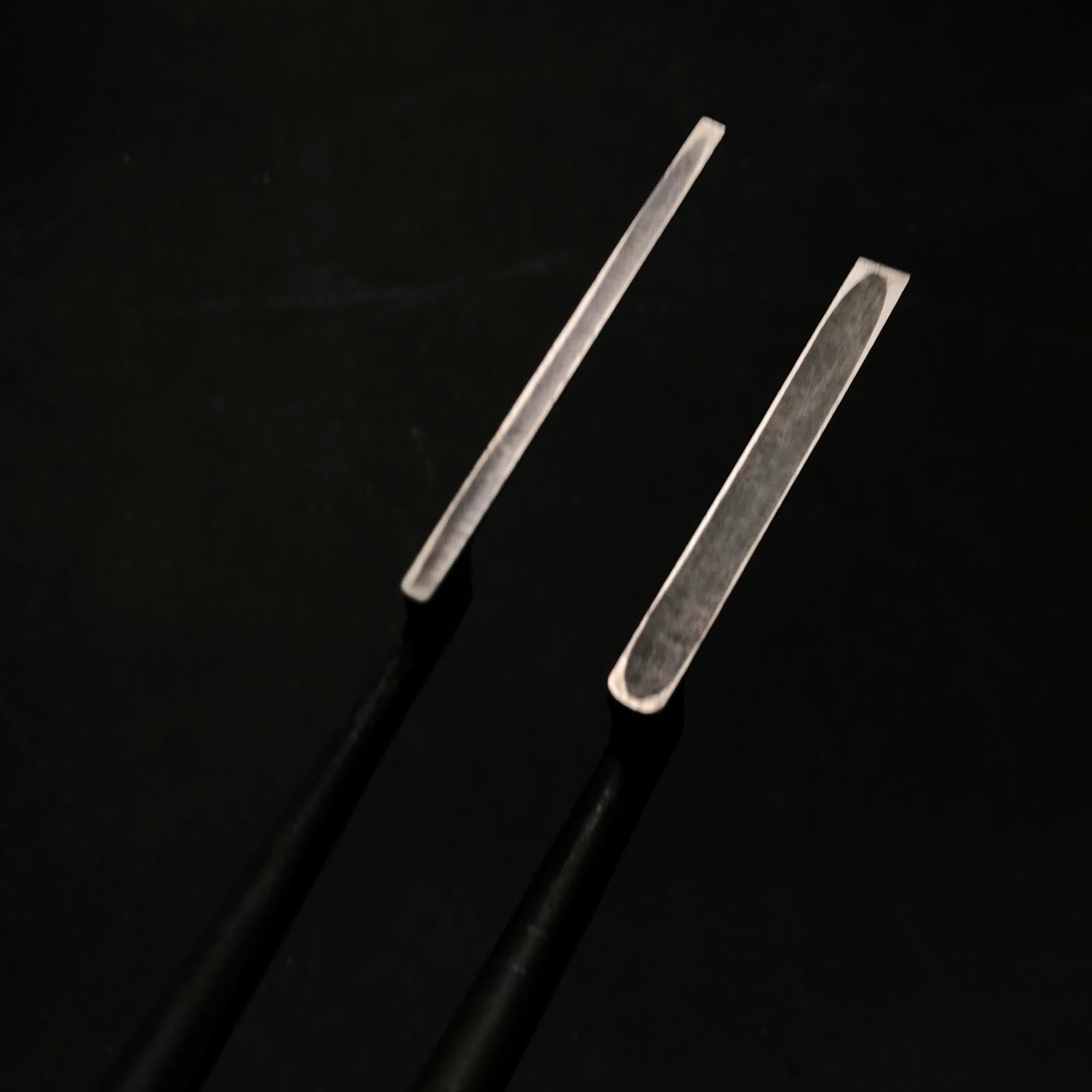 Old stock Yoshitaka Trowel chisels (Kote nomi) Dovetail type 掘出し物 義隆 鏝鑿 鎬型 6,3mm