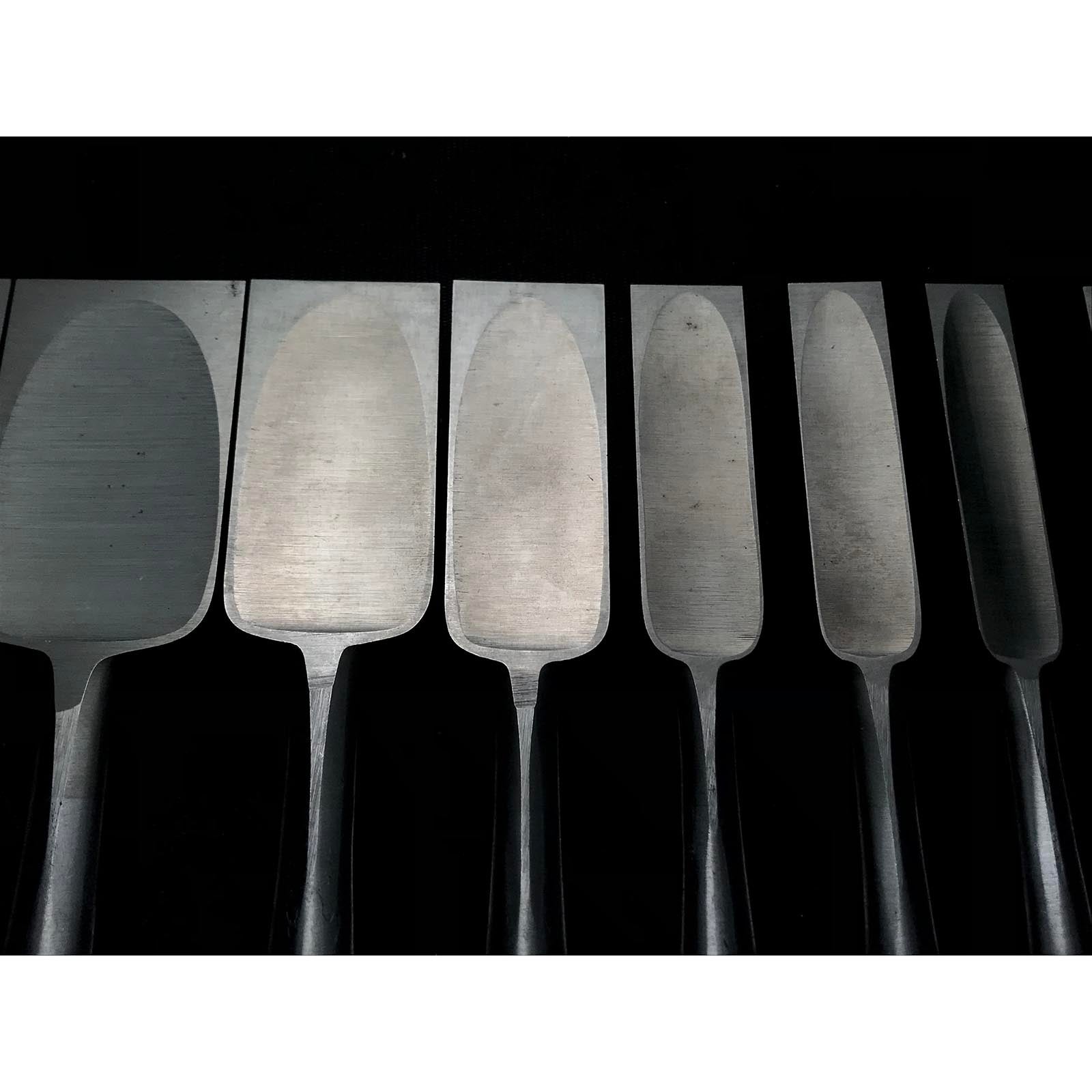 Old stock Wholesaler stamp Sukemaru 4th High-Speed Steel Bench chisels set 掘出し物 四代助丸 問屋銘 ハイス鋼追入組鑿 Oirenomi