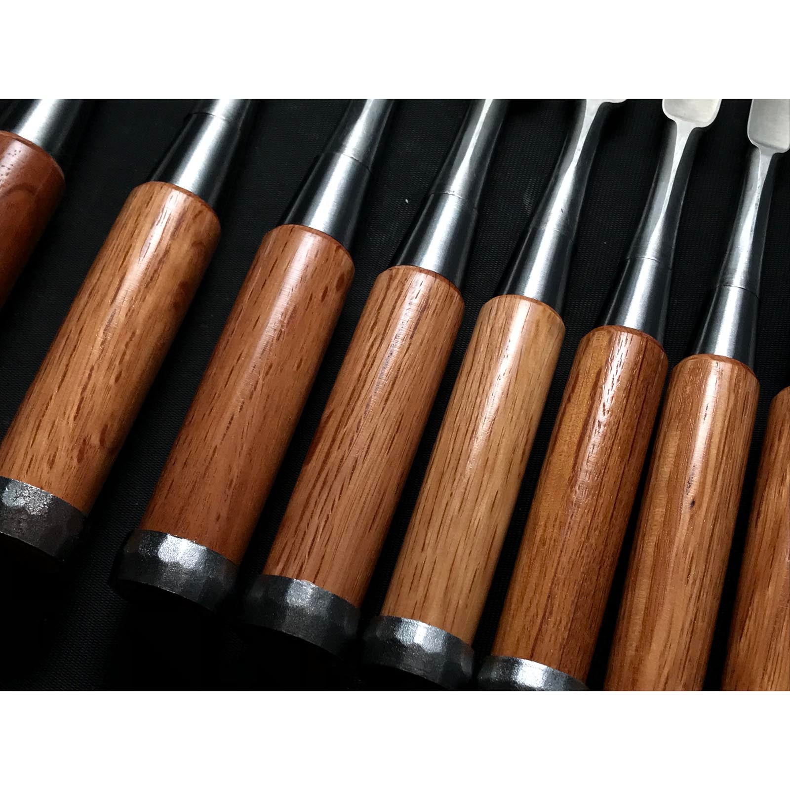 Old stock Wholesaler stamp Sukemaru 4th High-Speed Steel Bench chisels set 掘出し物 四代助丸 問屋銘 ハイス鋼追入組鑿 Oirenomi