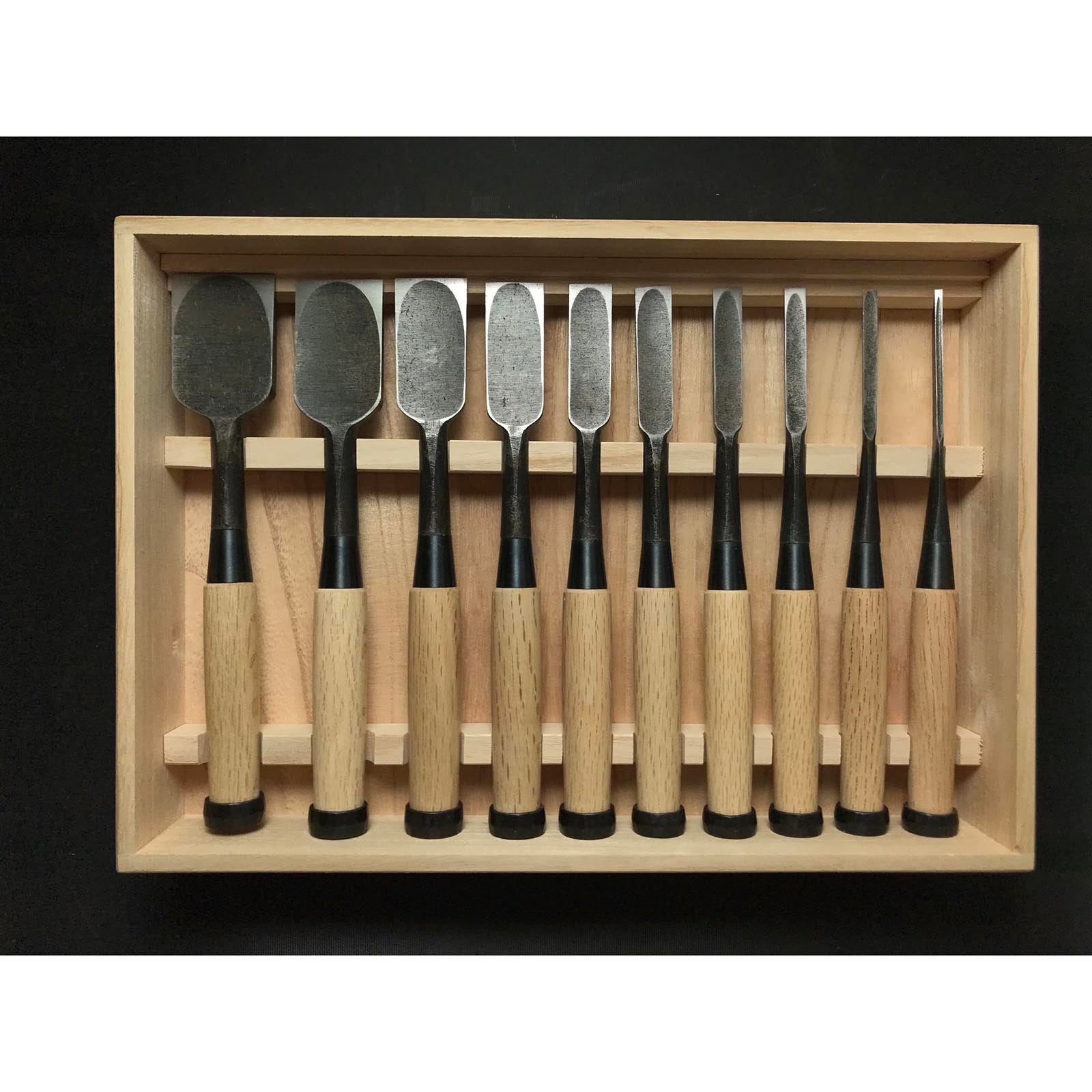 Kanetake Kaku-uchi Type Bench chisels set by Takahashi Norikazu 高橋典三作 カネ武 角打追入組鑿 Oirenomi