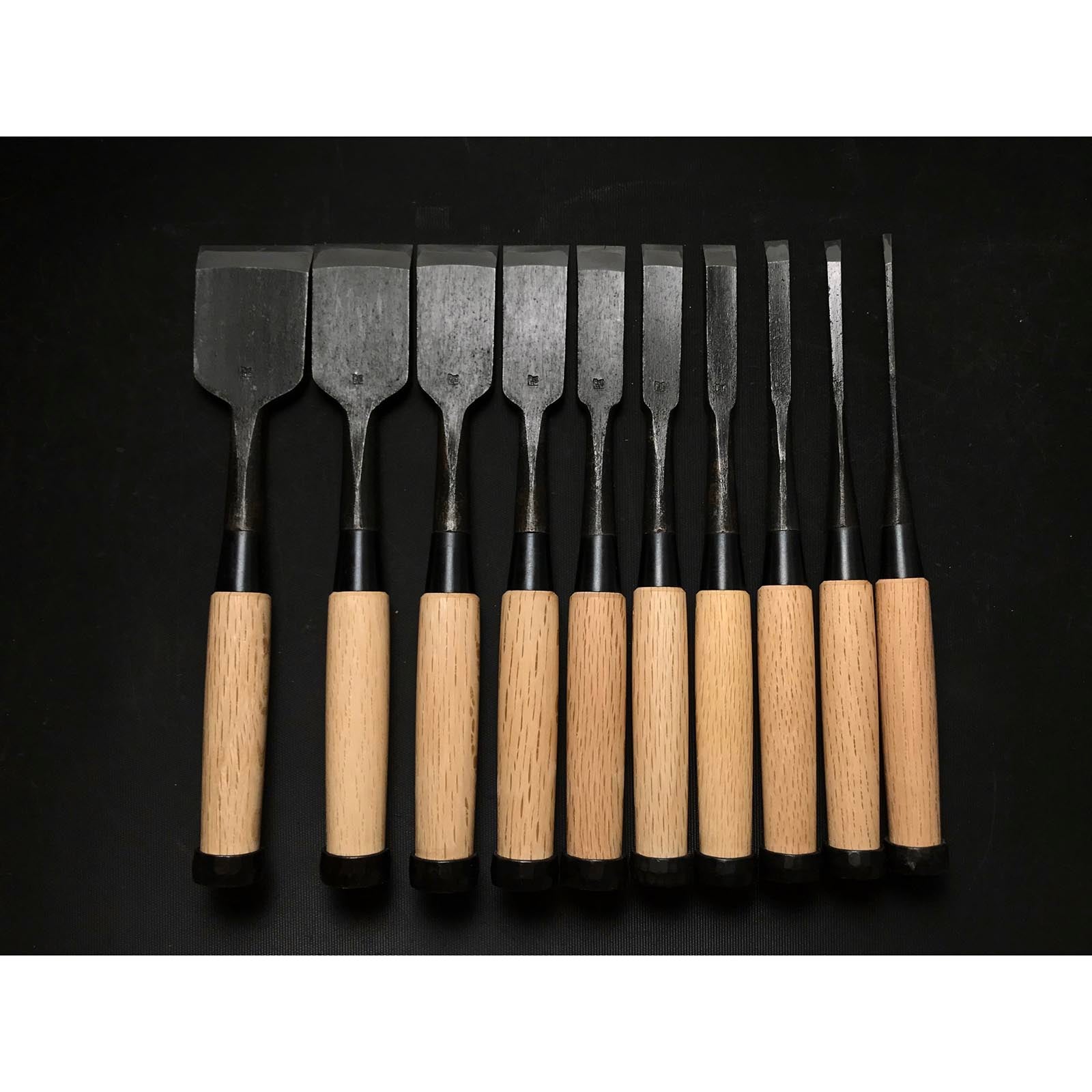 Kanetake Kaku-uchi Type Bench chisels set by Takahashi Norikazu 高橋典三作 カネ武 角打追入組鑿 Oirenomi