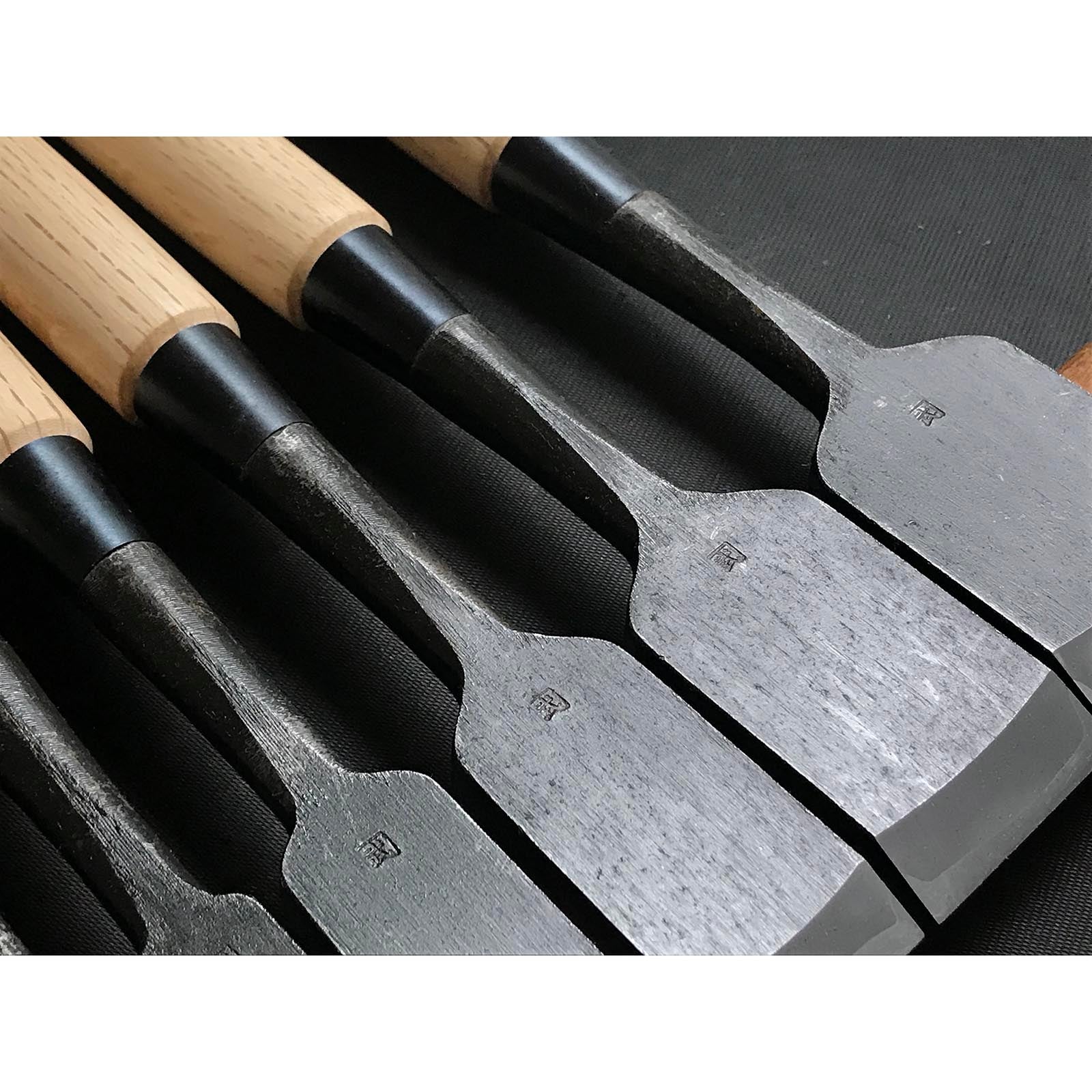 Kanetake Kaku-uchi Type Bench chisels set by Takahashi Norikazu 高橋典三作 カネ武 角打追入組鑿 Oirenomi