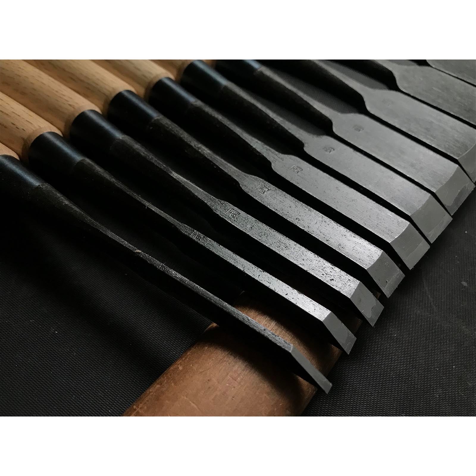 Kanetake Kaku-uchi Type Bench chisels set by Takahashi Norikazu 高橋典三作 カネ武 角打追入組鑿 Oirenomi