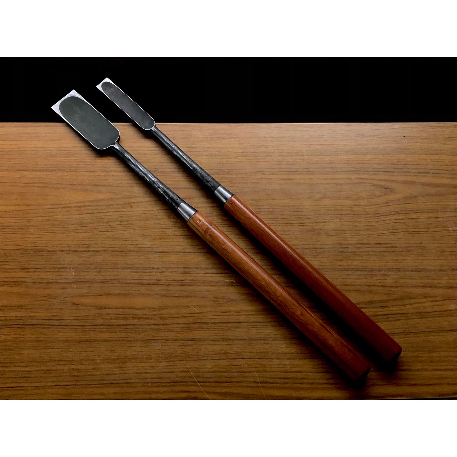 Old stock #2 Kunikei Slick Chisels set by Ikeda Yoshiro (Ootsuki-nomi, Hontsuki-Nomi) 掘出し物 池田慶郎氏 三代目国慶作 本突き組鑿 48,24mm