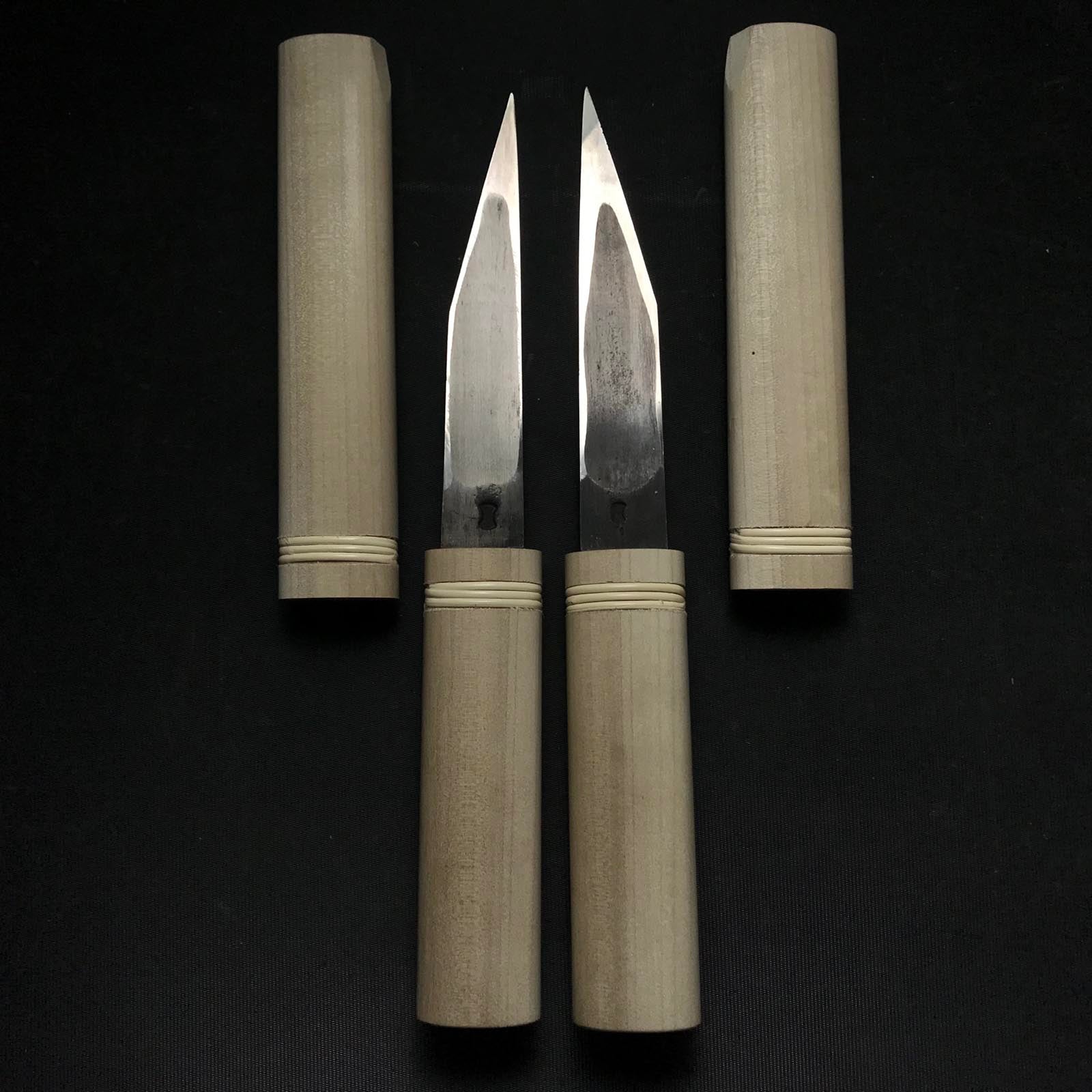 Old stock Kaneharu Kiridashi Kokatana set with white steel 掘出し物 包春 横手小刀セット 24mm