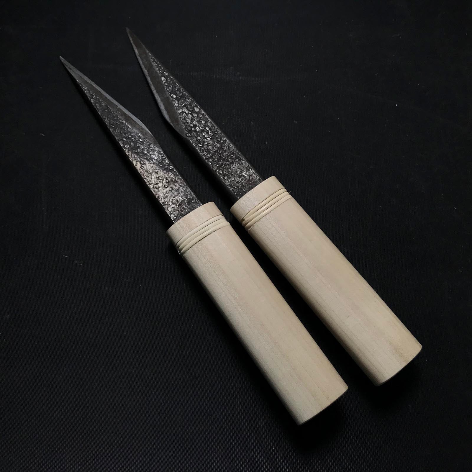 Old stock Kaneharu Kiridashi Kokatana set with white steel 掘出し物 包春 横手小刀セット 24mm