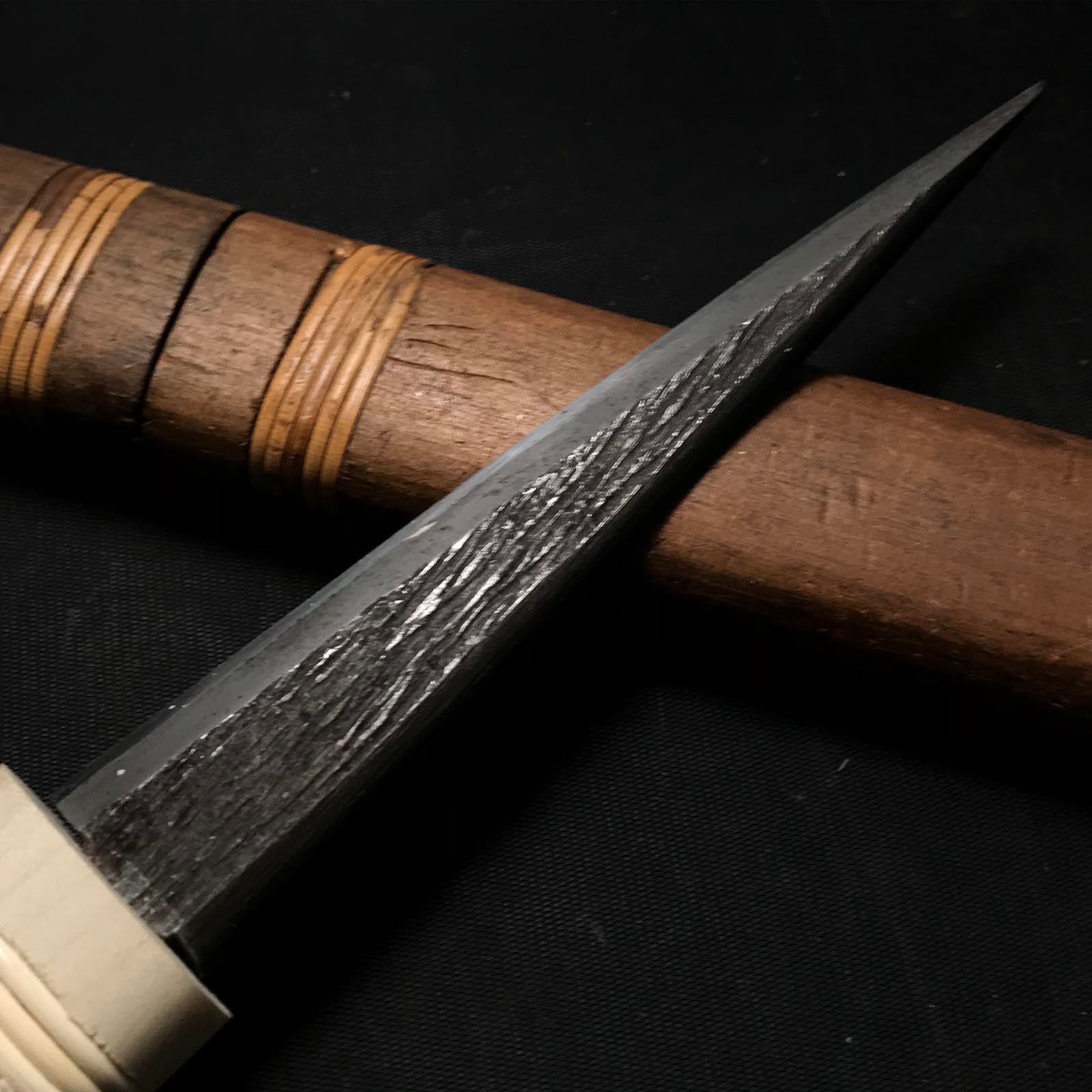 Old stock Kaneharu Kuri Kokatana (Carving knife) with white steel 掘出し物 包春 繰小刀 左 140mm
