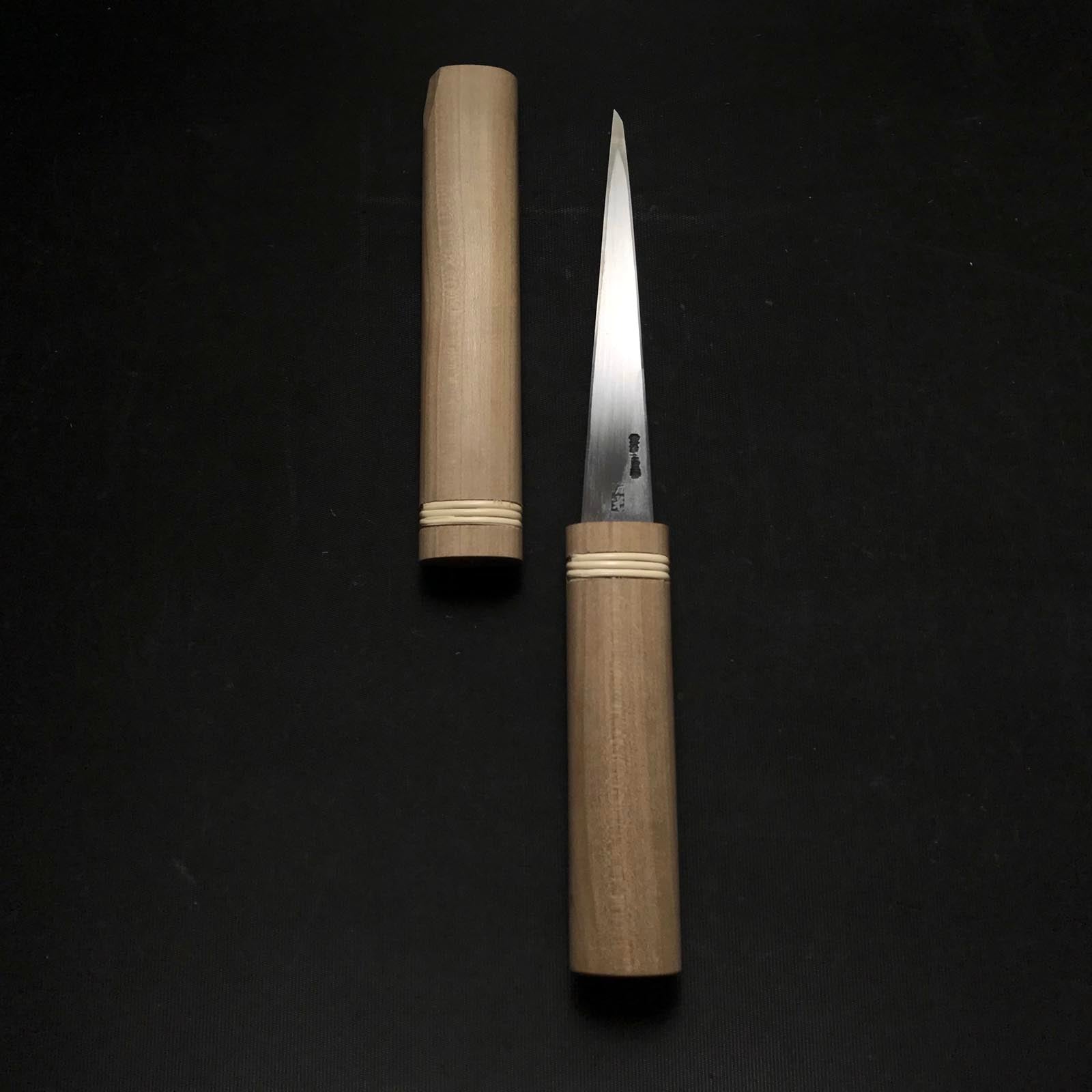 Sakamitsu 1st generation Kuri Kokatana (Carving knife) with white steel  掘出し物 初代坂光作  繰小刀 右 130mm
